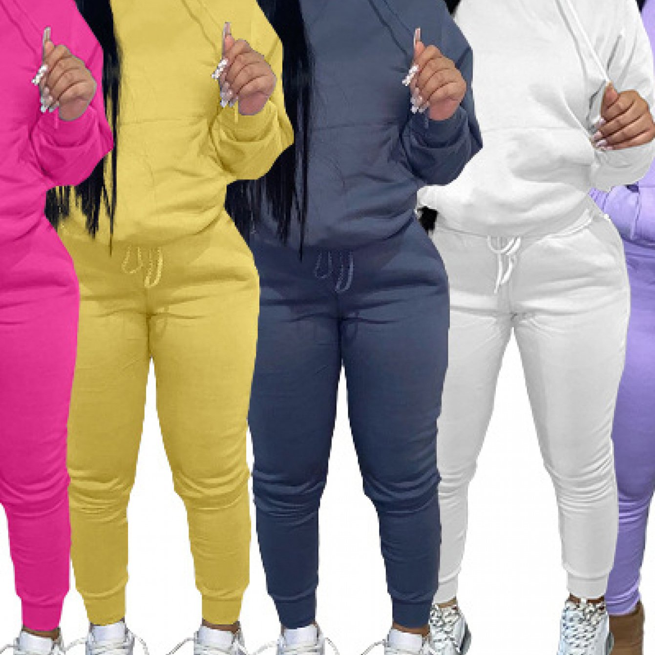 TEMU 2pcs Women's Fashion Autumn Winter Fleece-lined Hoodie, Casual Sports Sweatshirt Set, Women's Shapewear