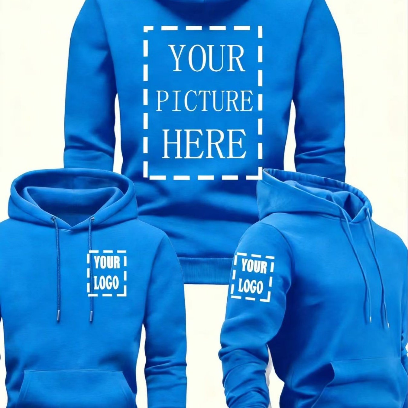 TEMU Personalized Customization For Left Chest, Hand, Shoulder, And Back. Three-sided Design Patterns With Positioning. Unisex Hooded Sweatshirt