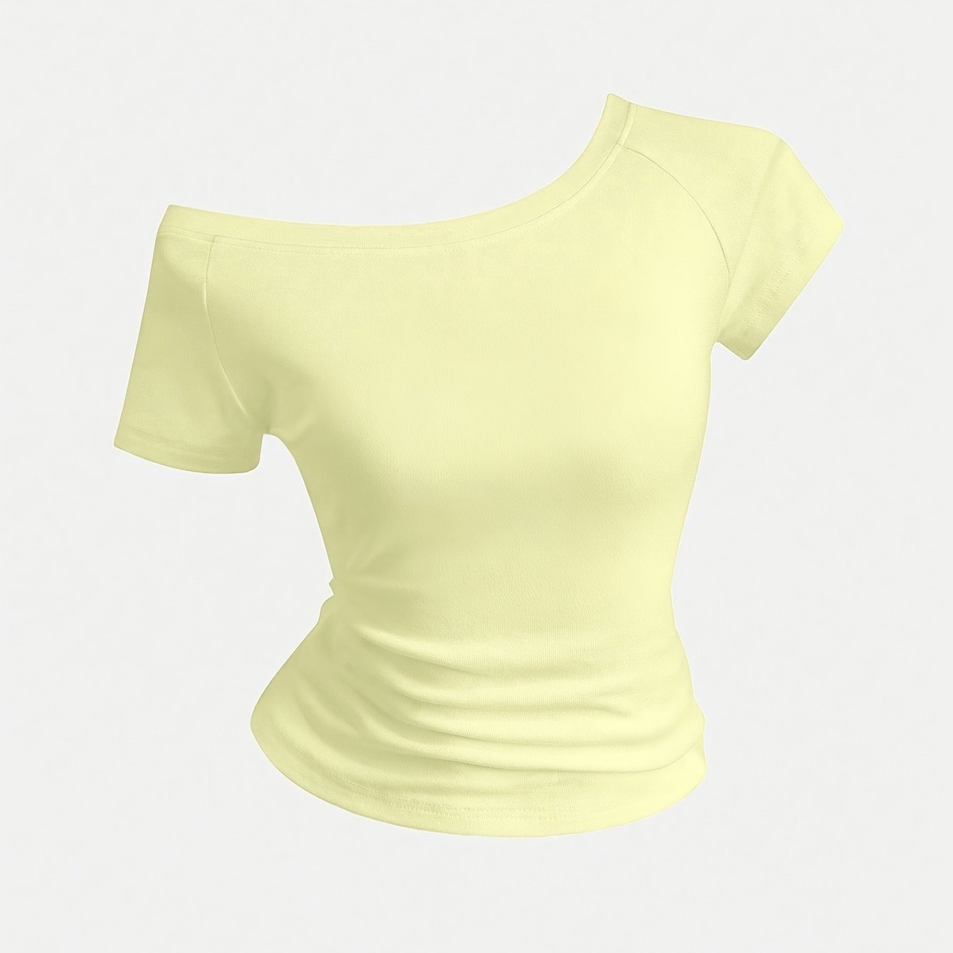 TEMU A Fashionable Trendy -shoulder Slim-fit Short-sleeve Solid Color T-shirt