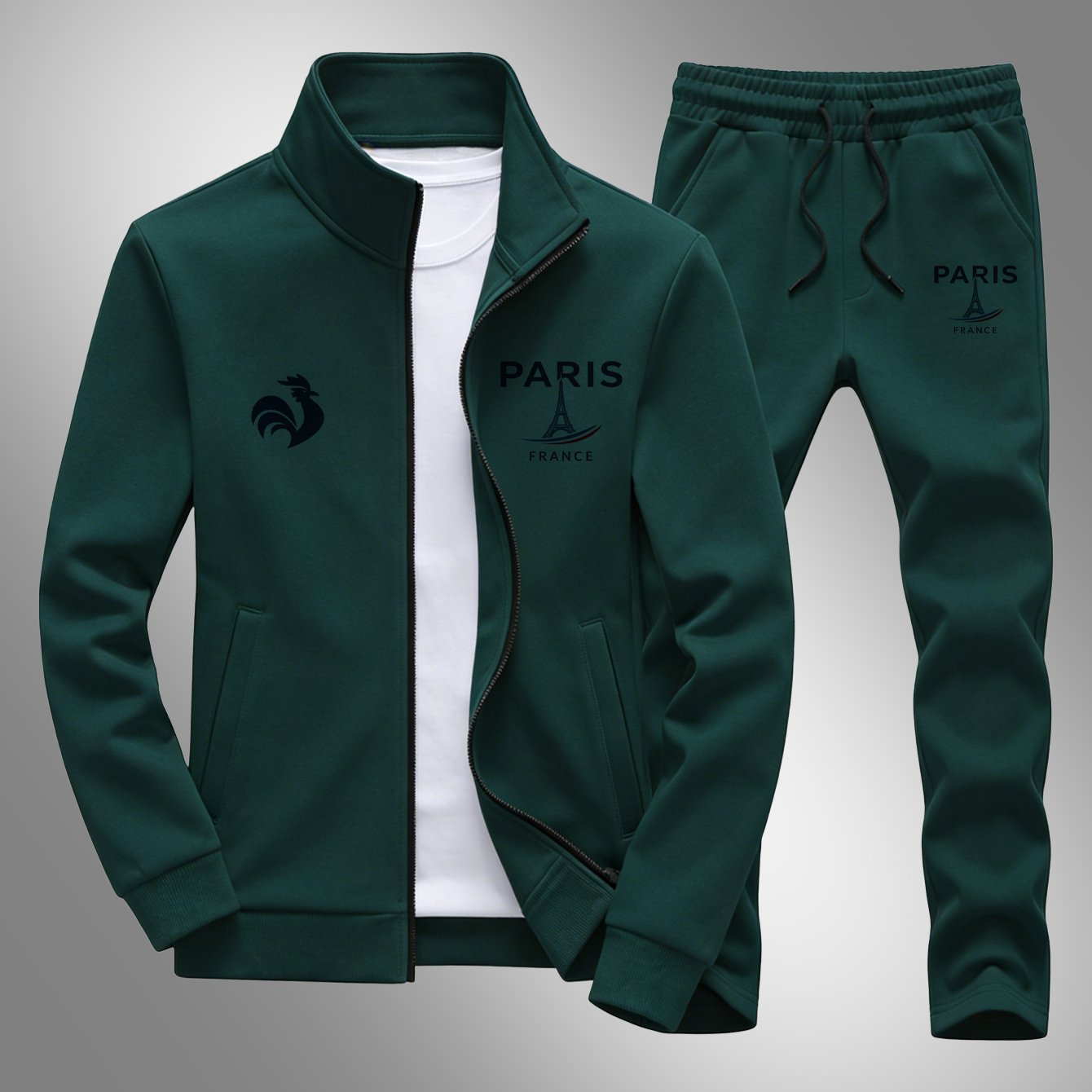 Image of Two-piece Set, Men's Casual Sports Stand Collar Jacket And Pants Combo: Ideal For Gifting On Any Occasion, Unisex Design