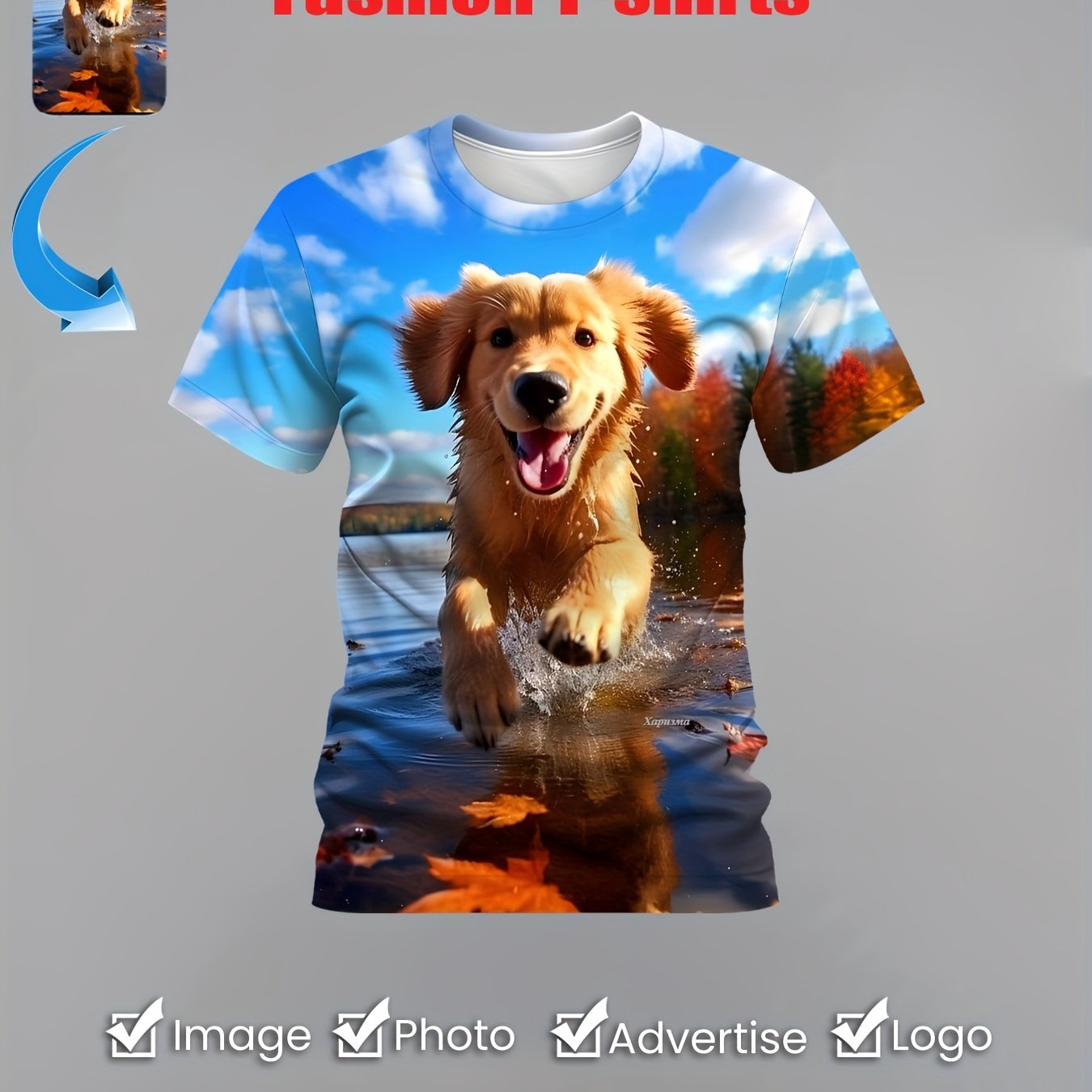 TEMU Custom Men's And Women's Short-sleeve T-shirts With 3d Printed Designs, Loose-fitting Personalized Streetwear For Summer, Featuring And Short