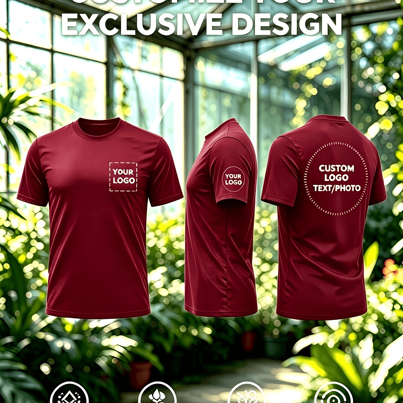 TEMU T-shirt personnalisé avec photo pour homme et femme - Ajoutez votre photo/logo, tissu et respirant adapté aux fêtes, au team building, aux
