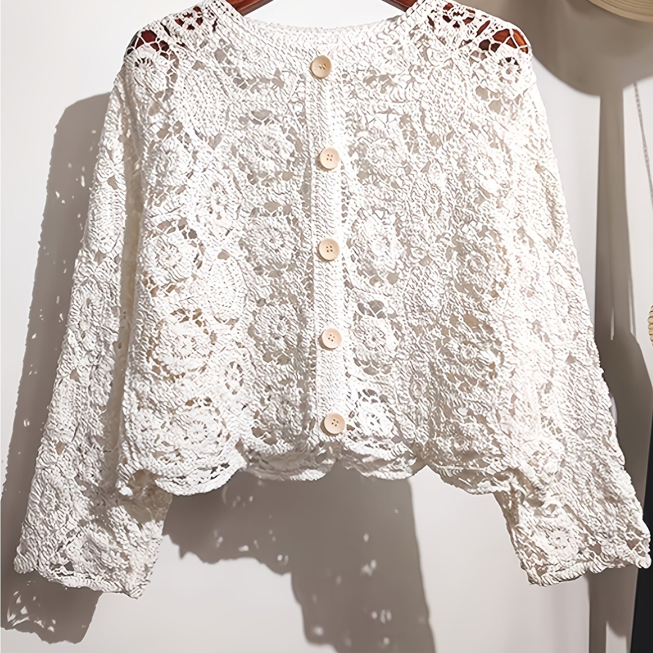 TEMU Large Size Women's Cardigan, Elegant Casual Vacation Women's Cardigan, Women's Summer And Autumn Clothing, Promotional Women's Clothing,