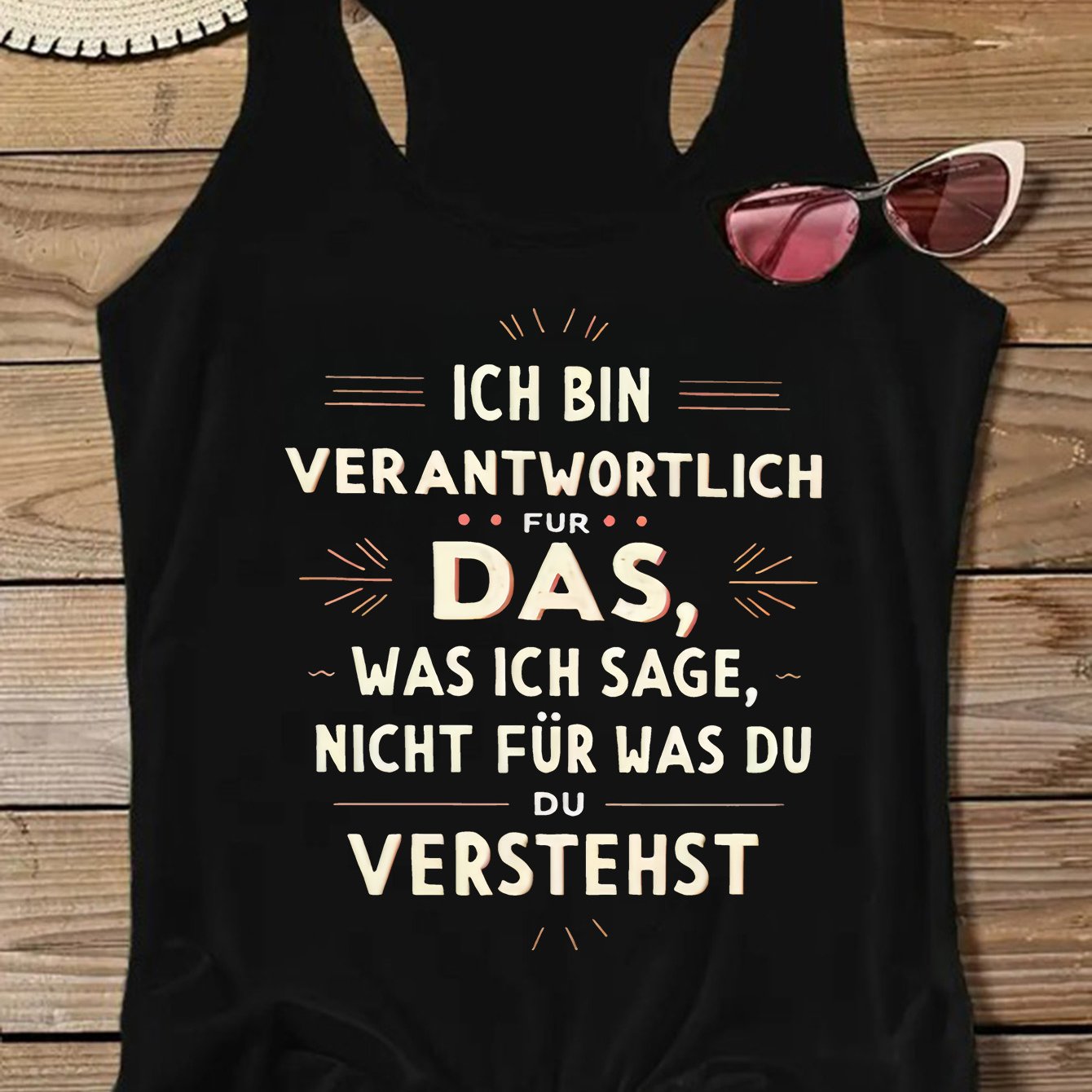 TEMU German: " For What I Say, Not For What You ." Sleeveless Vest With Text And Graphic Print. Fashionable Women's Summer Clothing On. Women's Top.