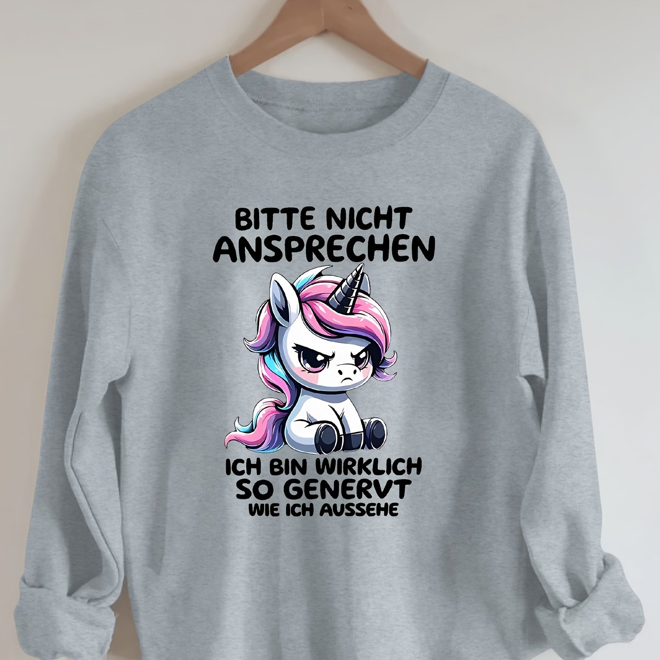 TEMU Plus Size - Plus Size - Please Do Not Disturb Graphic Print Sweatshirt, Casual Round Neck Design, Ideal For Autumn And Winter, Plus Size Apparel