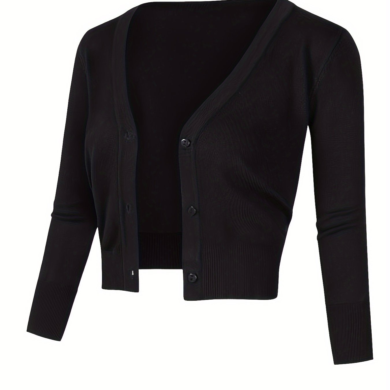 Elegant Color Button Short Sweater Cardigan