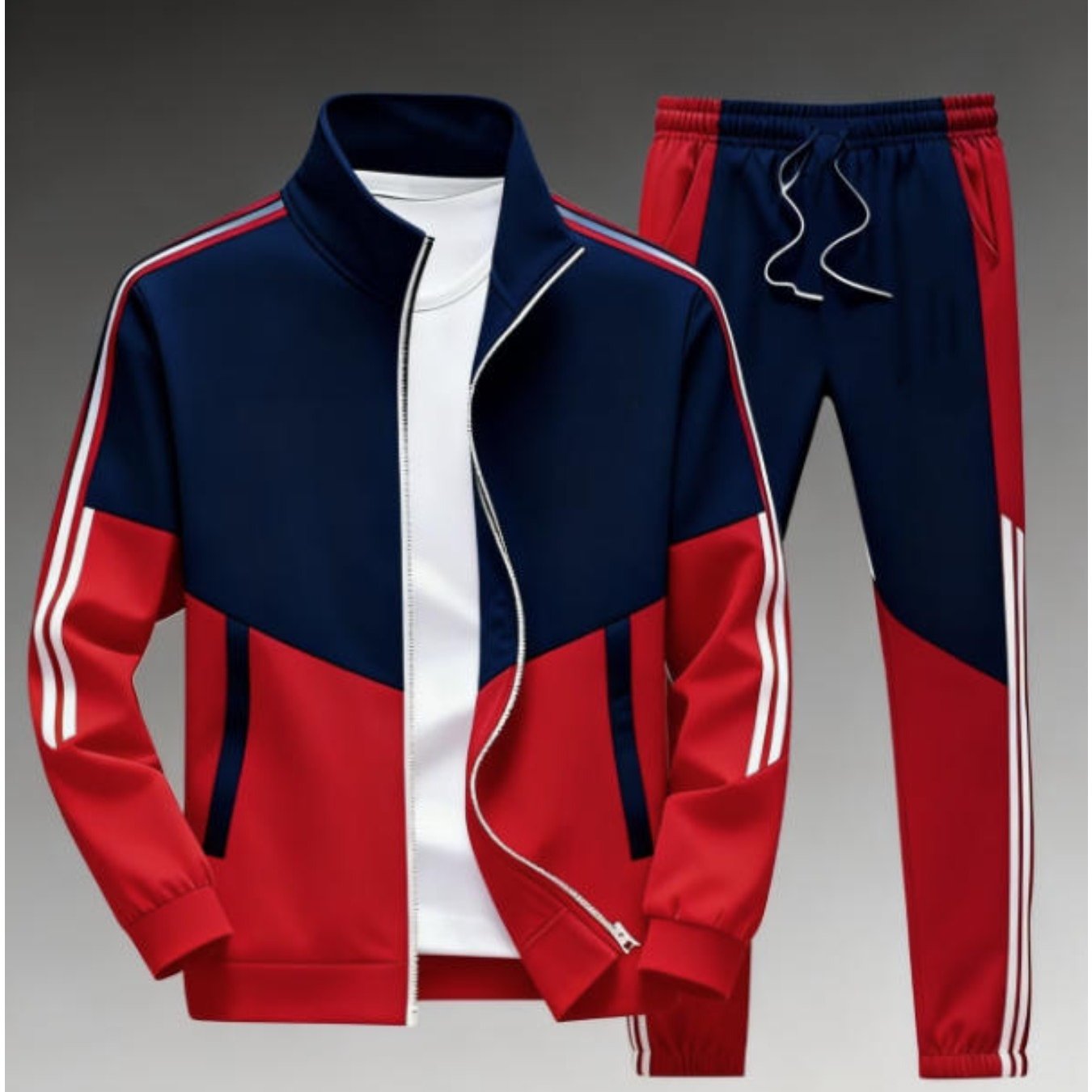 Men's Style Sporty Color Block Stripe Detail Tracksuits Casual Wear Outdoor Sportswear For Adult Men