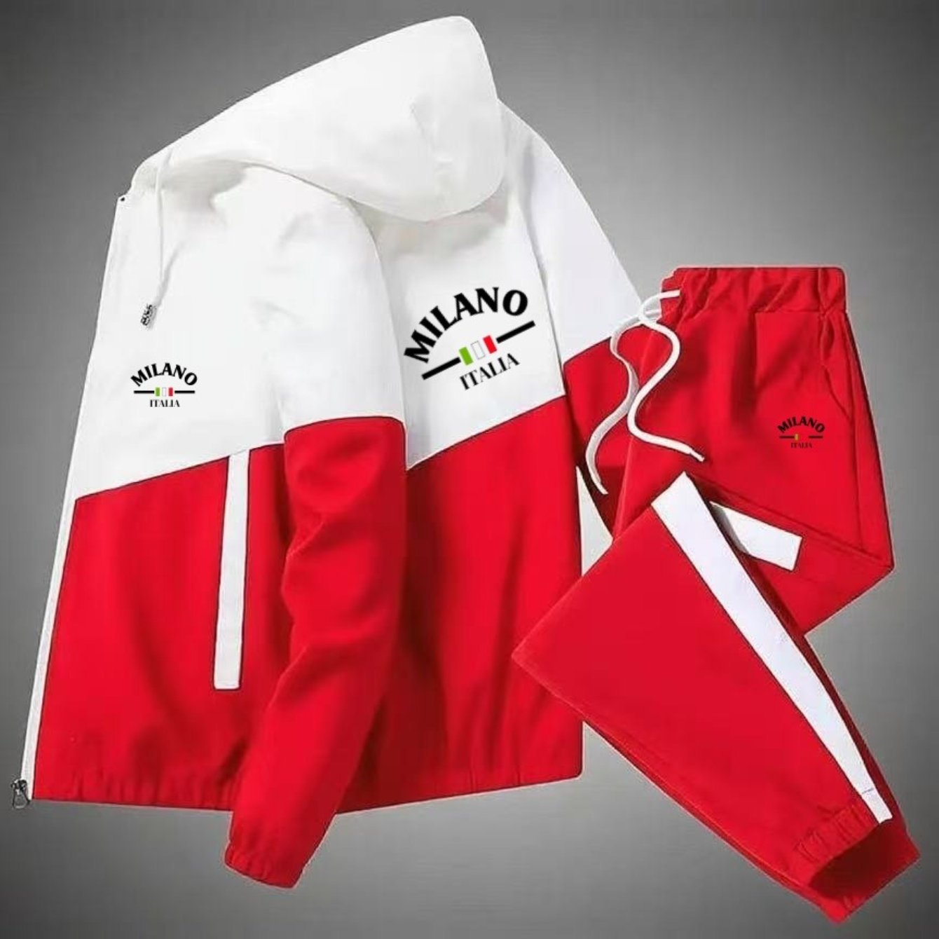 2pcs Set: Men's Casual Sportswear - Long-sleeve Hooded Jacket + Drawstring Pants (multiple Colors )