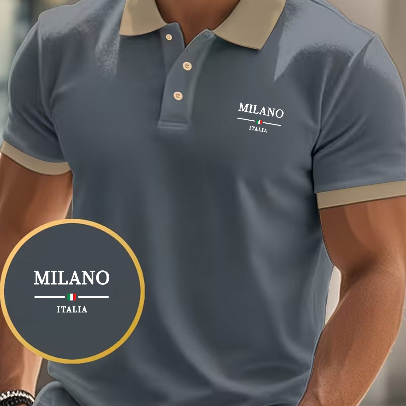 TEMU Men's Shirt, Black With Contrast Lapel, Business Short Sleeve, Summer Breathable Top