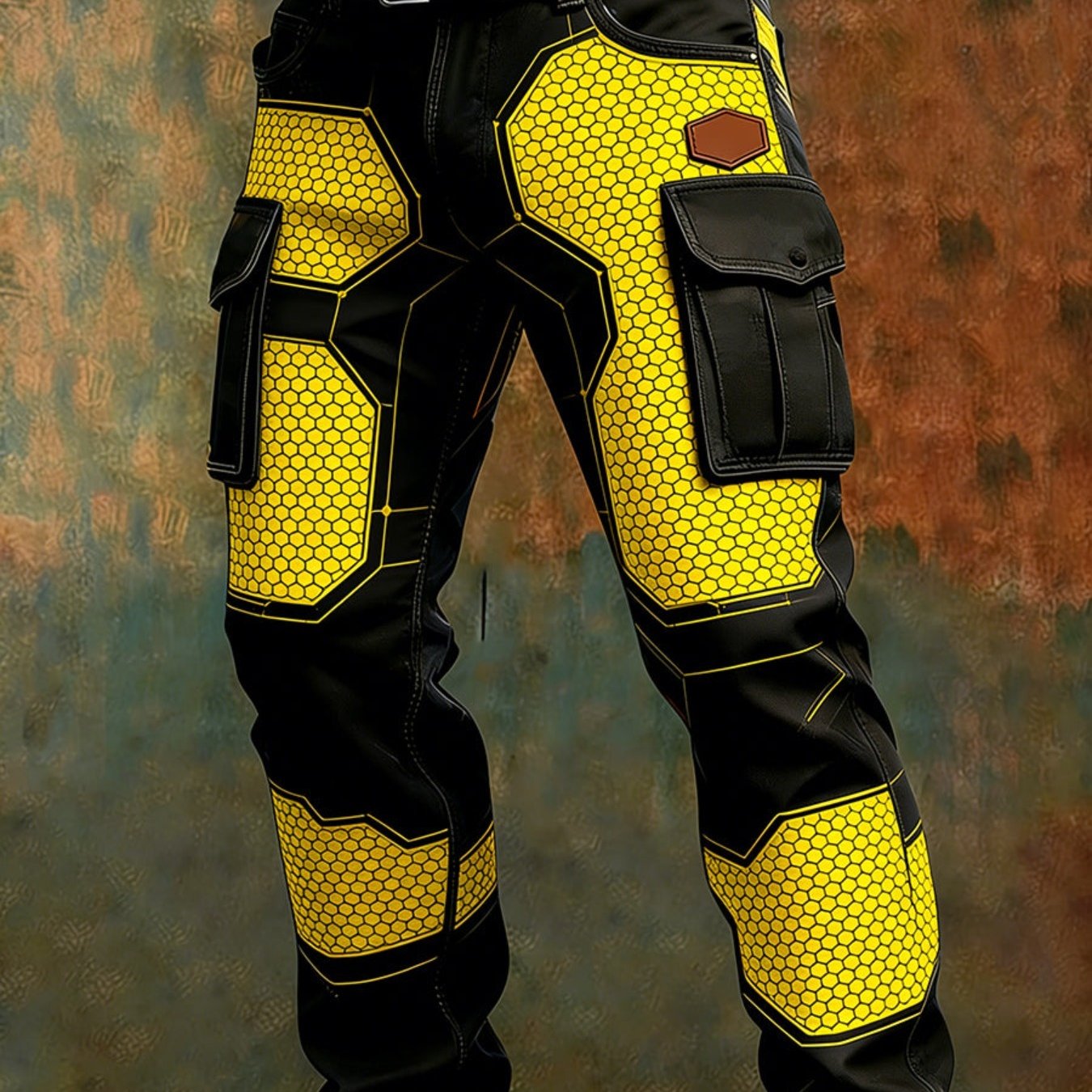 Beltless Father's Day Gift Men's Retro Casual Cargo Pants Outdoor Walking Hiking Work Pants 3d Printed
