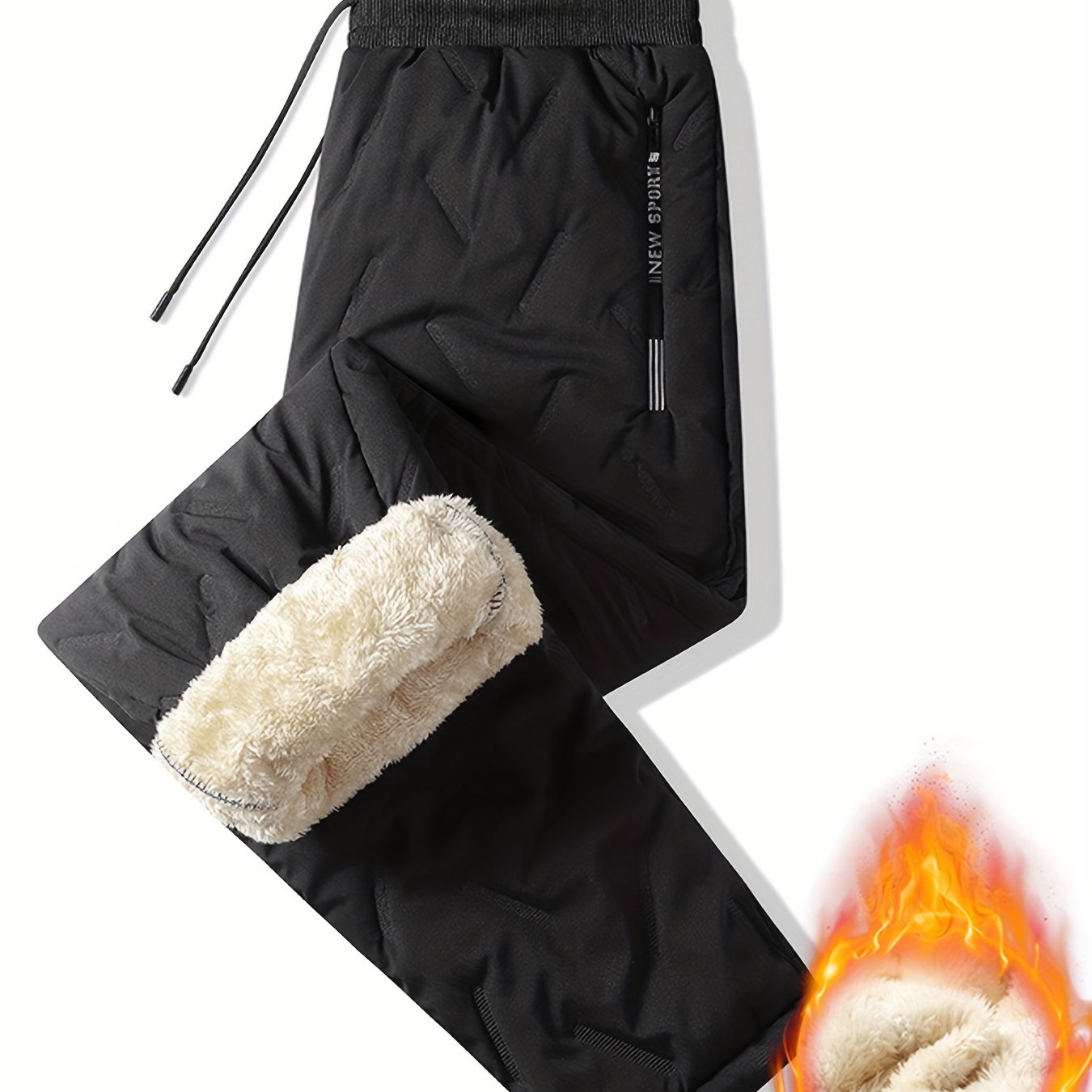 Autumn And Winter Men's Casual Pants, Fleece-lined And Thickened Pants, Warm Trousers