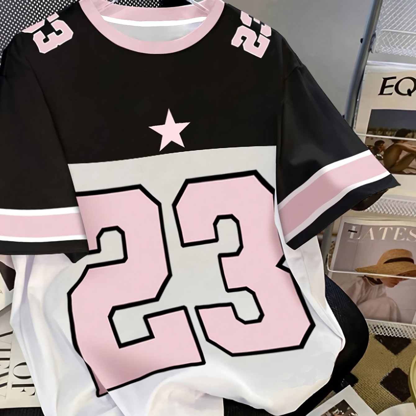 TEMU Grande Taille - Vêtements Grande Taille Femme 2025, Décontracté, Imprimé N°23 - T-shirt Décontracté Femme Col Rond Manches Courtes, T-shirt