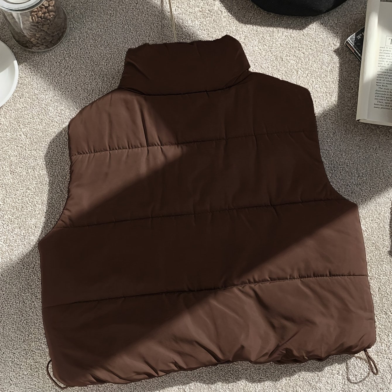 TEMU Women's Casual Vest, Winter Outerwear, Zipper Fall Winter Vest Coat
