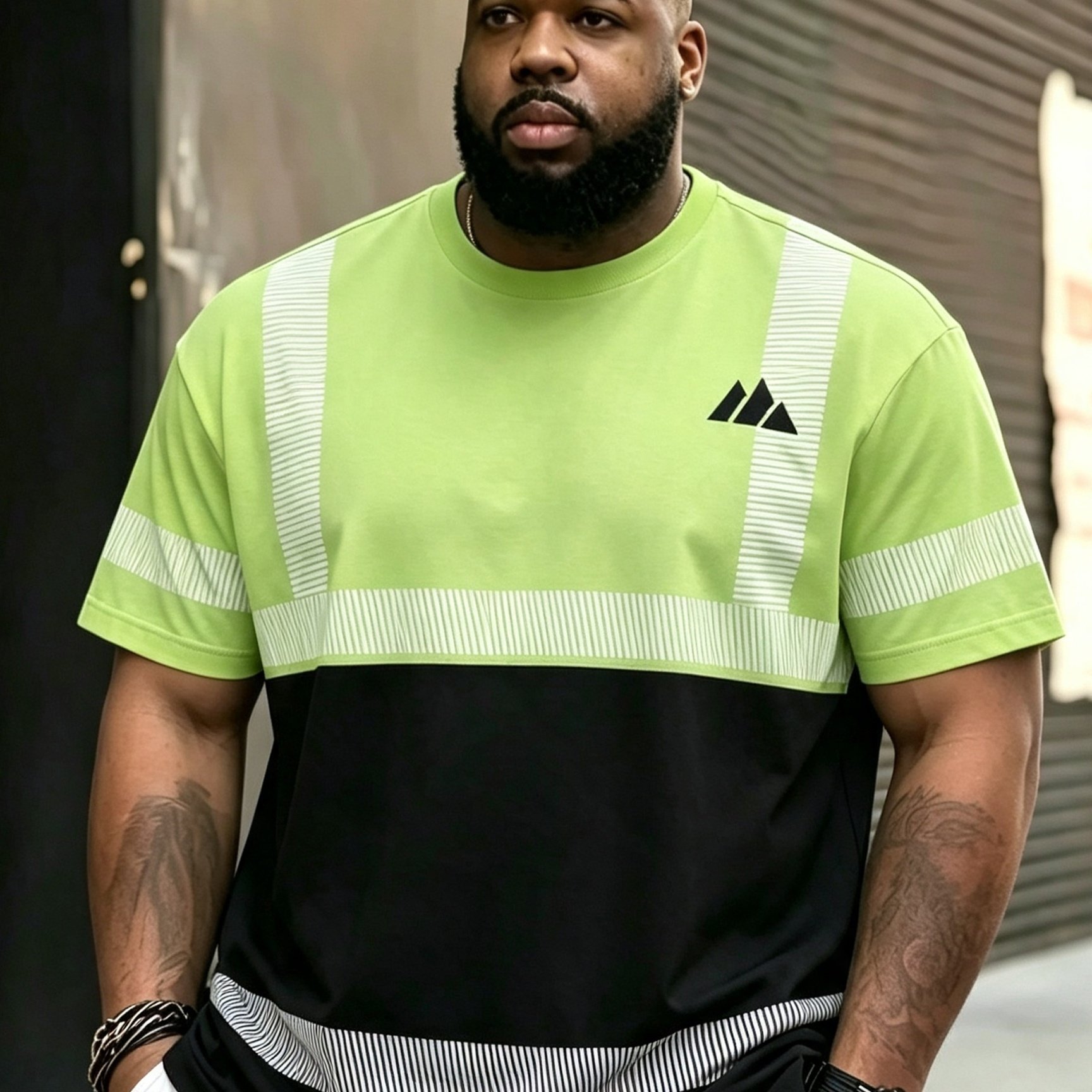 TEMU Men's Plus-size T-shirt - Short Sleeve Crew Neck Pullover, Casual & Business Casual Suitable For Outdoor Sports, Breathable Summer Shirts For