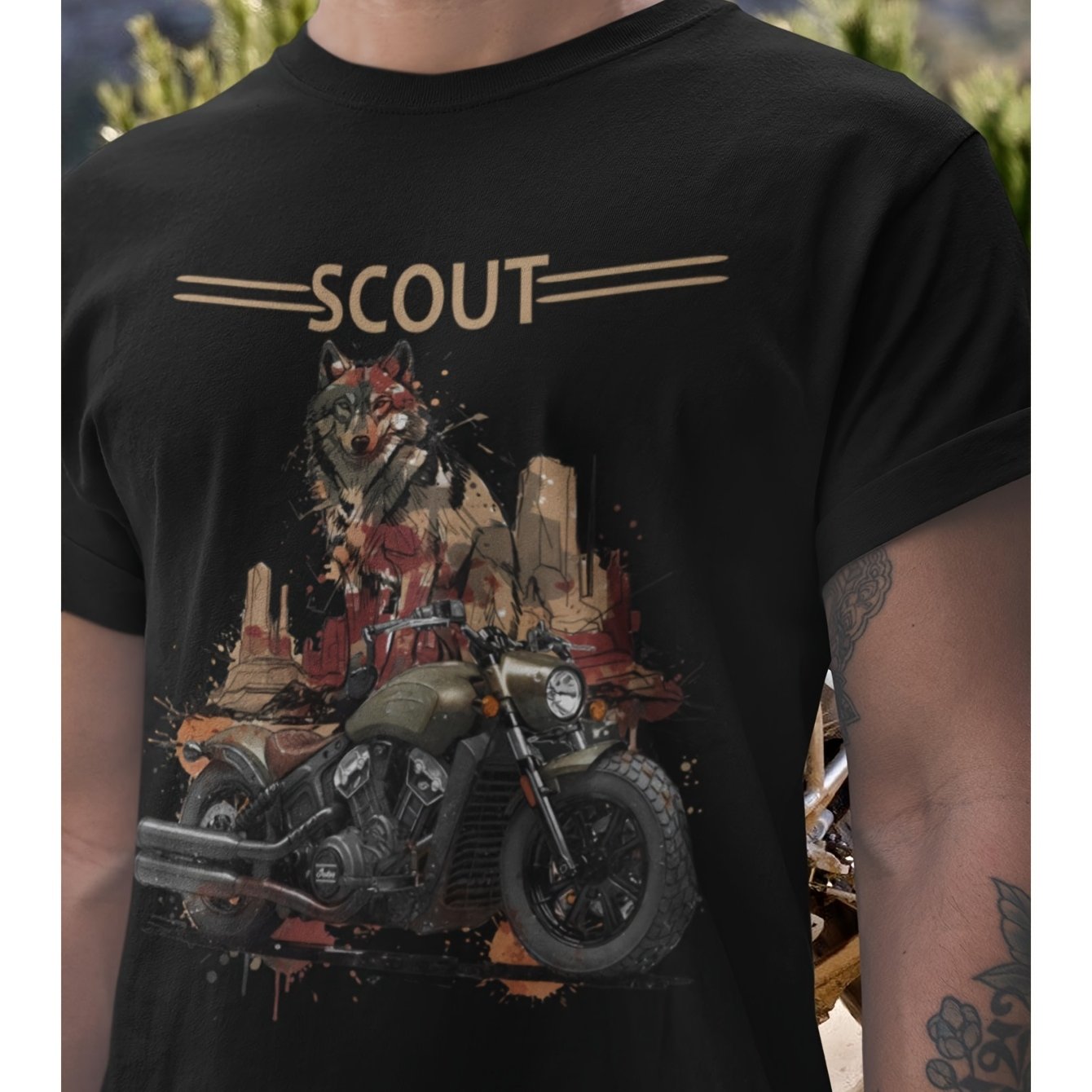 Scout American Modern Bobber Biker Fan Gift Apparel Mens Black Round Neck S-3xl 180g Cotton T-shirt