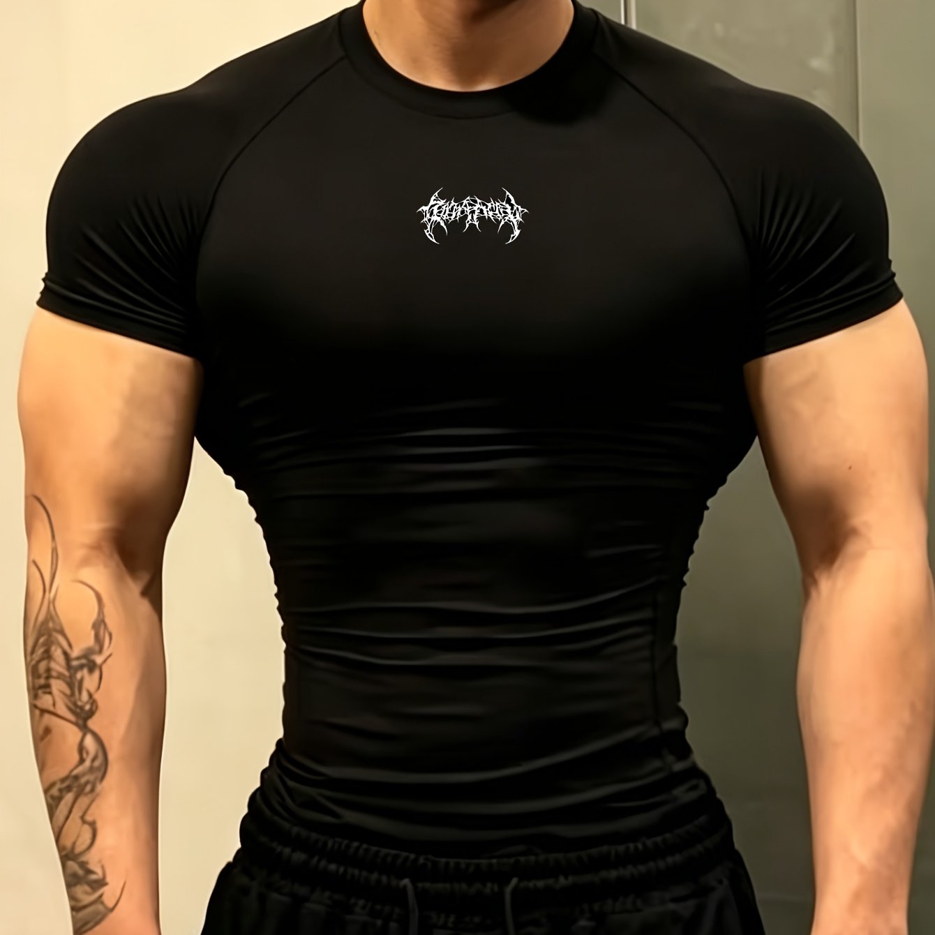 TEMU 남성용 캐주얼 스포츠 티셔츠, 부드럽고 피부 친화적이며 통기성 좋고 편안함. 보풀 및 변형 방지, 내구성 및 세탁 방지. 피트니스, 러닝, 데일리 캐주얼웨어로 활용 가능, 다양한 상황에 적합