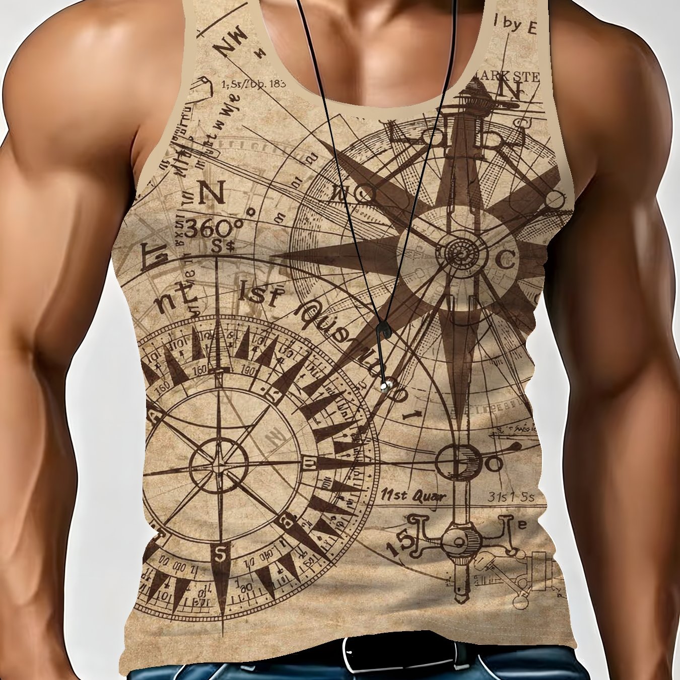 TEMU Loose Digital Vest Men's Summer Washed Loose Outerwear Sleeveless Vest