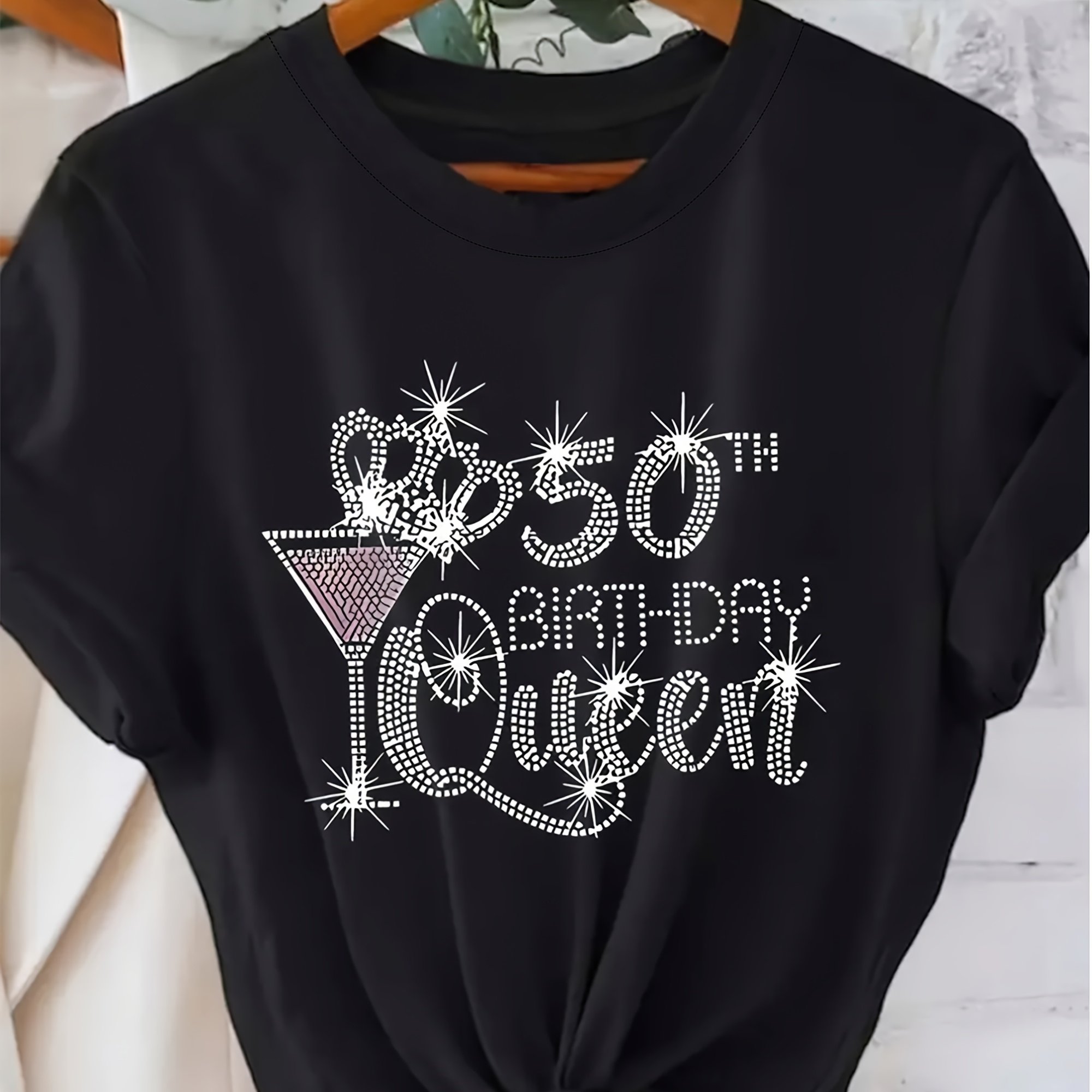 Image of Short-sleeved Round-neck T-shirt With Letter Prints
