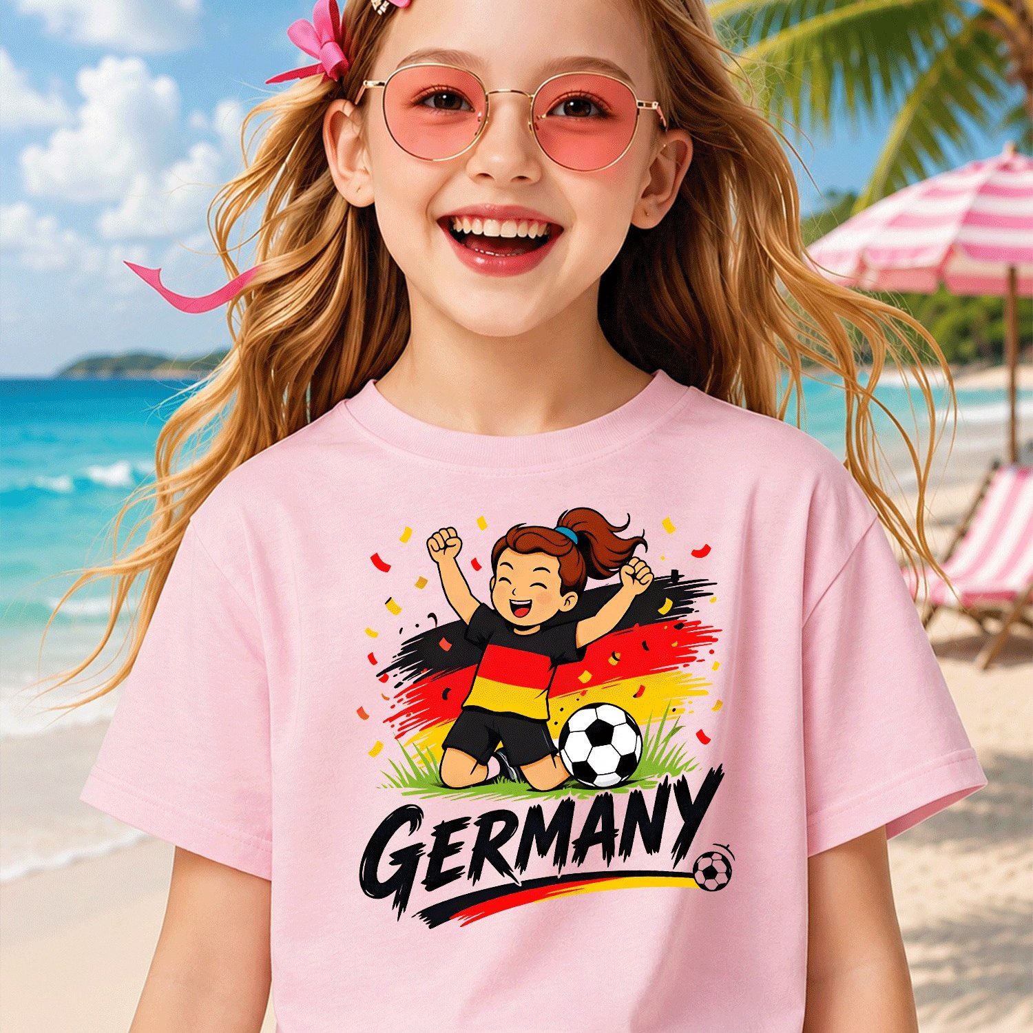 Image of Germany Soccer Jersey(10) For Boys Girls Kids Chlidren T-shirt, Kids' Summer Beach Vacation T-shirt- Breathable Boys& Girls Resort Wear