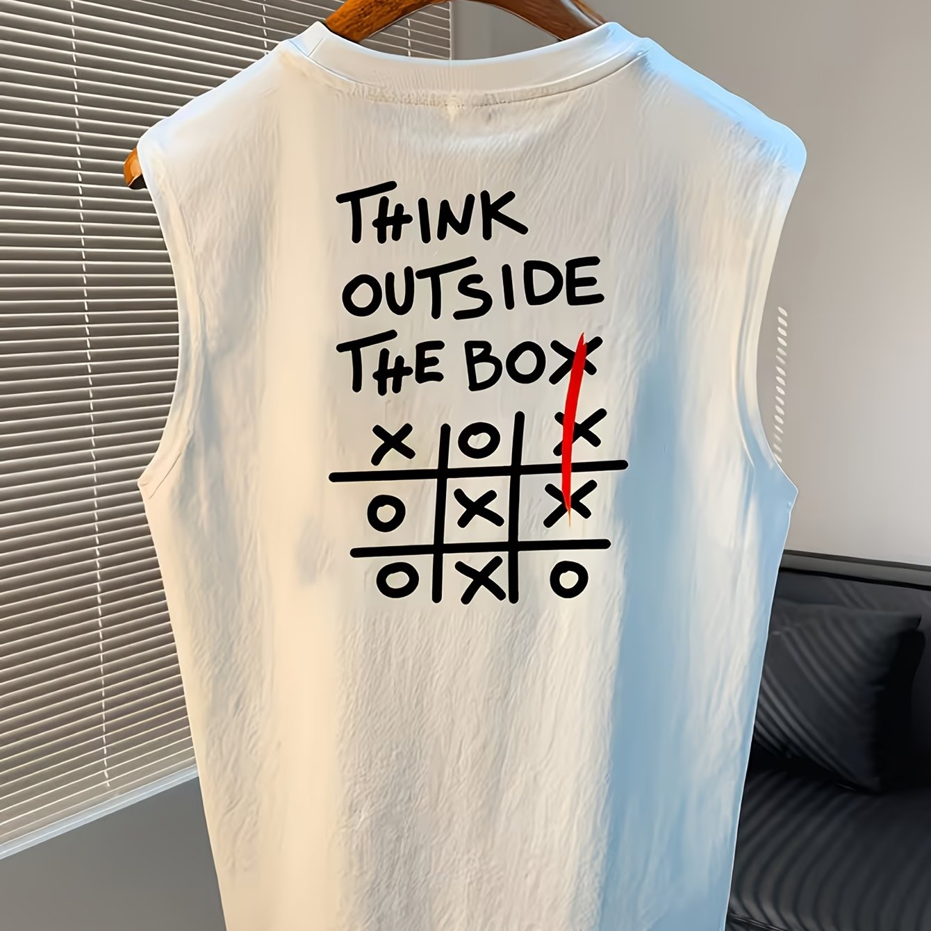 TEMU Casual Comfortable Men's Sleeveless Vest, Print T-shirt Top, Lightweight Fiber, Round Neck Design, Loose Fit, Ideal For Summer, Vacation,