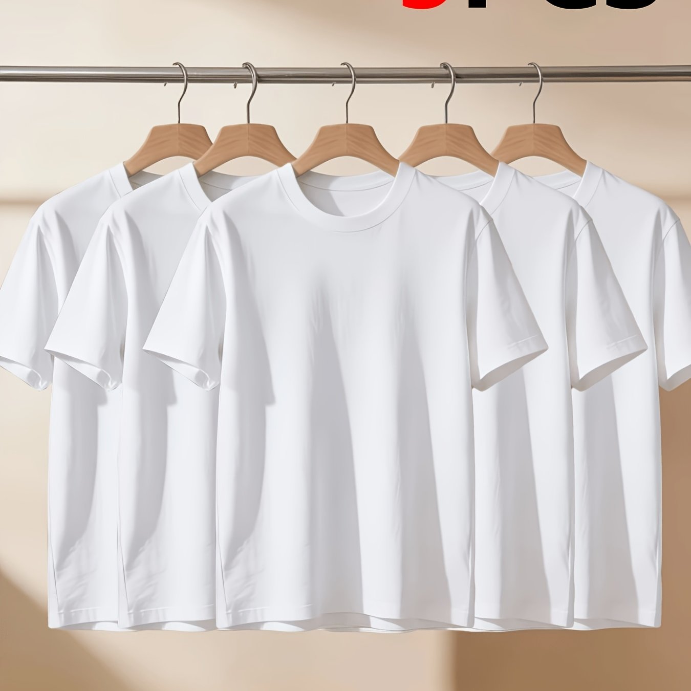 TEMU 5-pack Women's T-shirts Easy-to-wear T-shirts, Round Neck Short Sleeve T-shirts, Suitable For Daily , Lightweight Business Occasions, Easy To