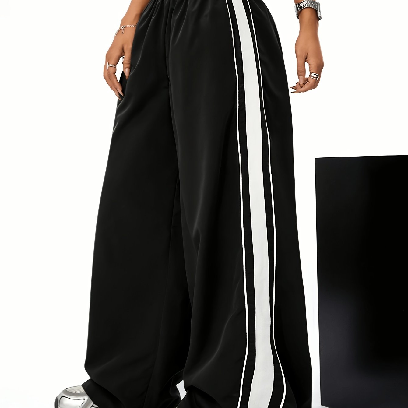 TEMU Elegant Solid Color Leisure Versatile Women's Long Pants, For Women