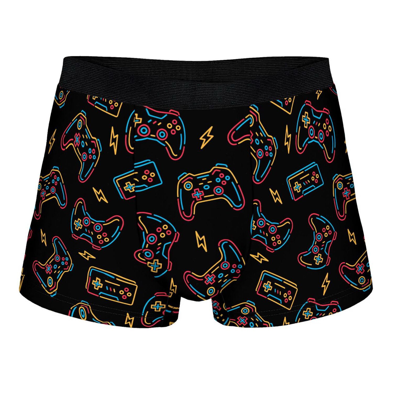 TEMU Game Controller Underwear European Size Polyester Men's Underpants Vintage Lightweight Unique 2d Print Design