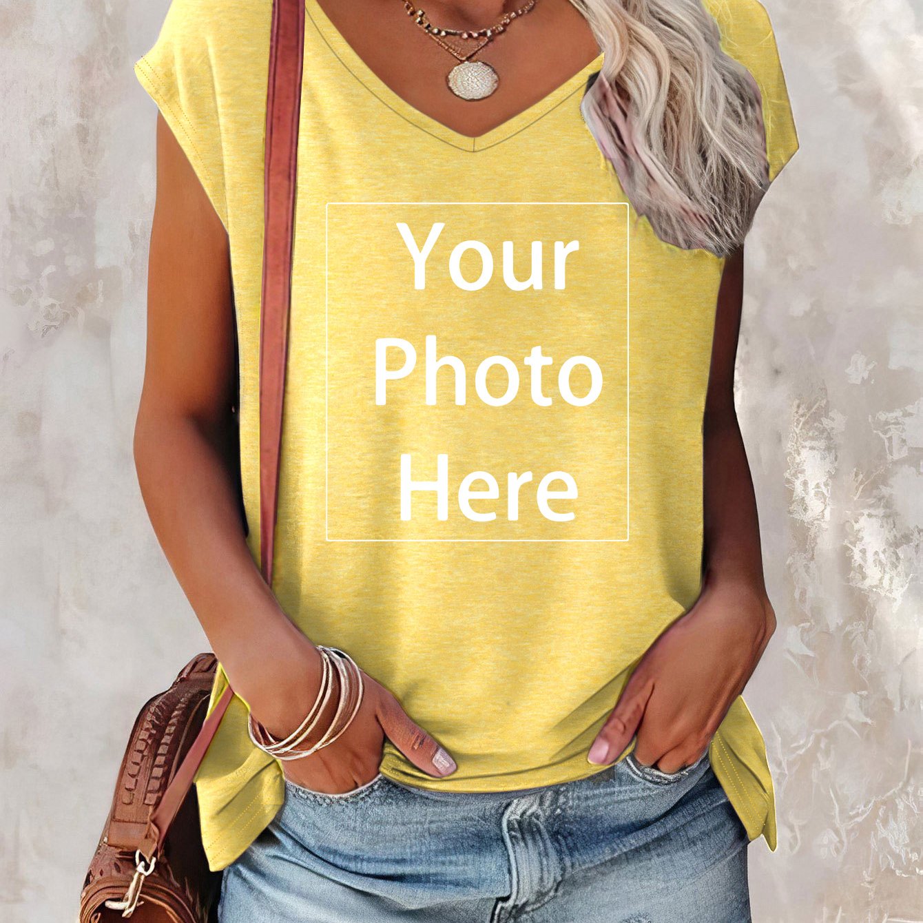TEMU Graphic Print V Neck Tank Top, Casual Cap Sleeve Top For Summer, Women's Clothing