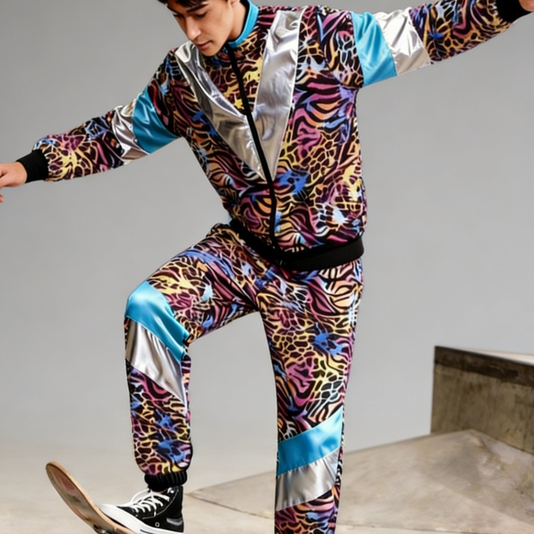TEMU 2pcs Vintage Sportswear Set, Disco- Performance Costume