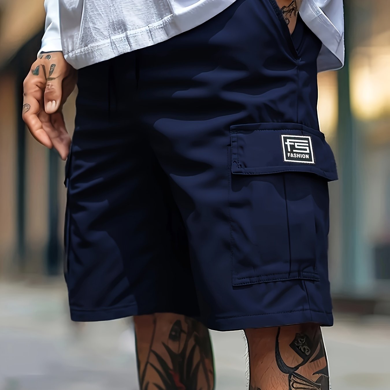 TEMU 1-pack Men's Cargo Shorts | Durable, Non-stretch Fabric, Anti-tear, Excellent , Solid Color With Pockets