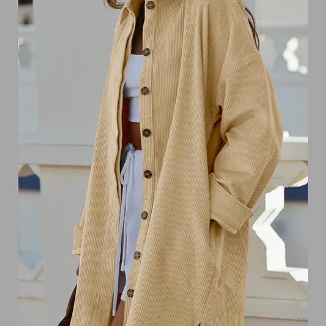 Plus-size Women' Color Shirt, Elegant And Casual, Straight-button Lapel, Mid-length, Versatile For Commuting