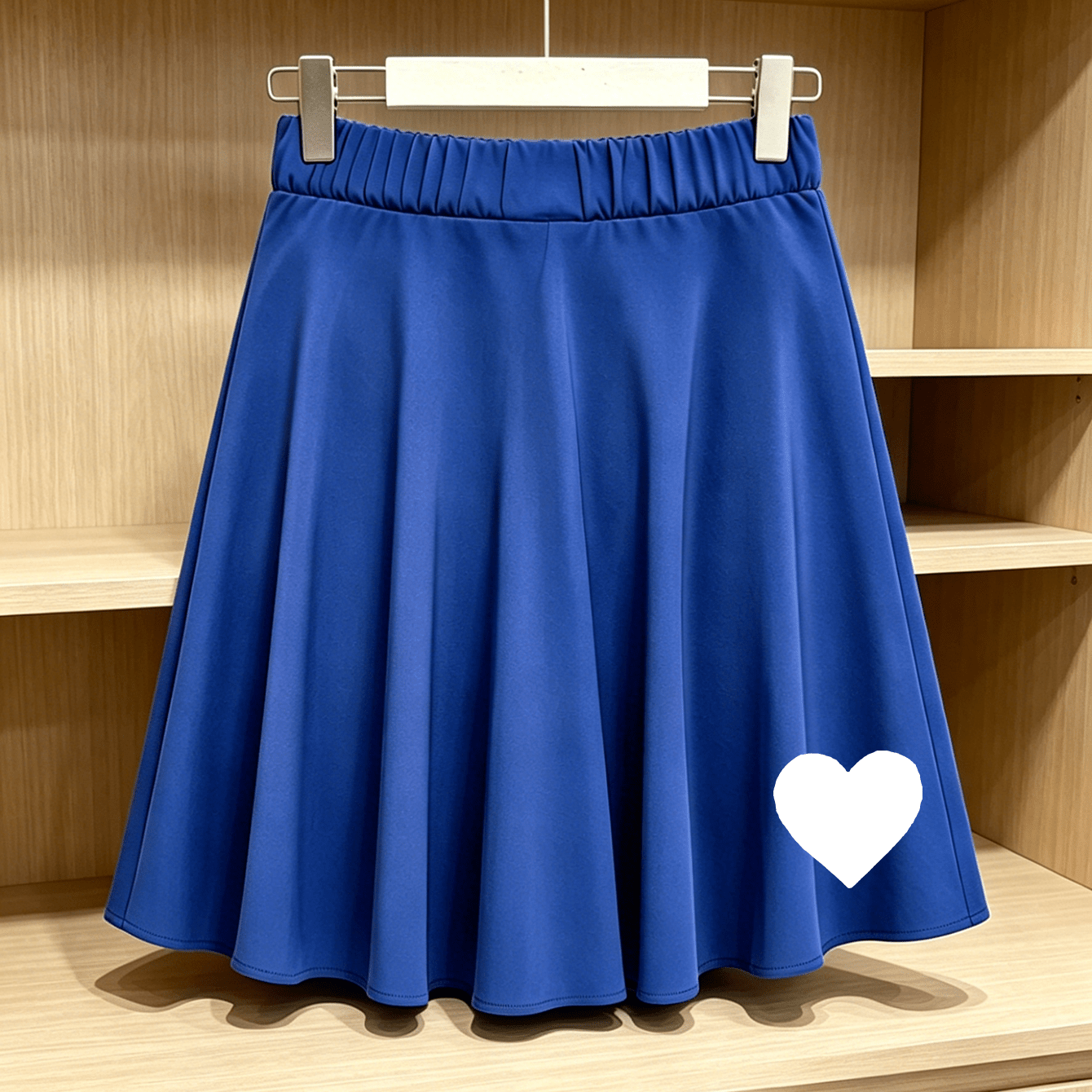 TEMU Women's Flowy -line Skirt With Heart Print - To Midi Length Hem, Beltless Casual Skirt Suitable For Spring Summer Fall, Machine Washable