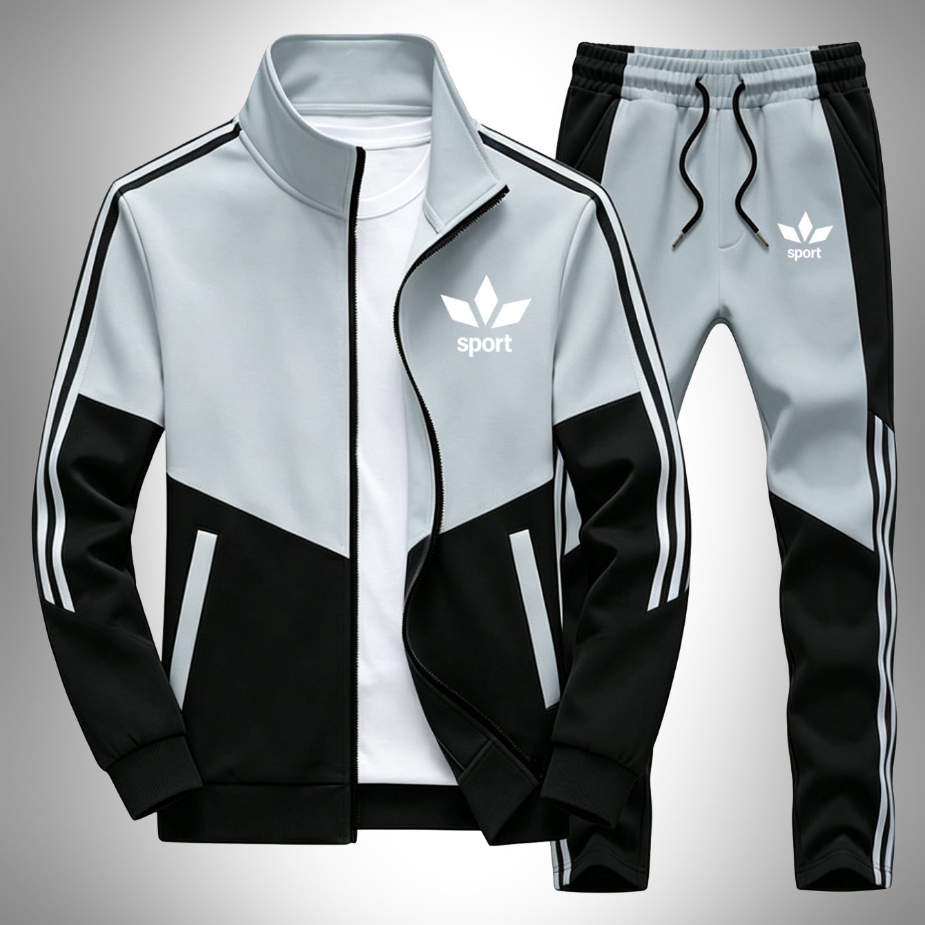 2pcs Set, Men's Casual Sports Stand Collar Jacket And Pants Combo: Ideal For Gifting On Any Occasion, Unisex Design