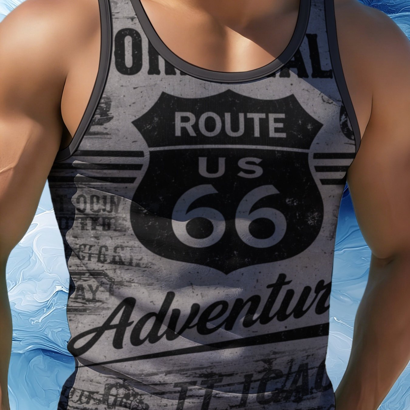 TEMU Chaleco para hombre [Printe Esign-Not Texture], top casual sin con cuello , estilo deportivo con geométrico
