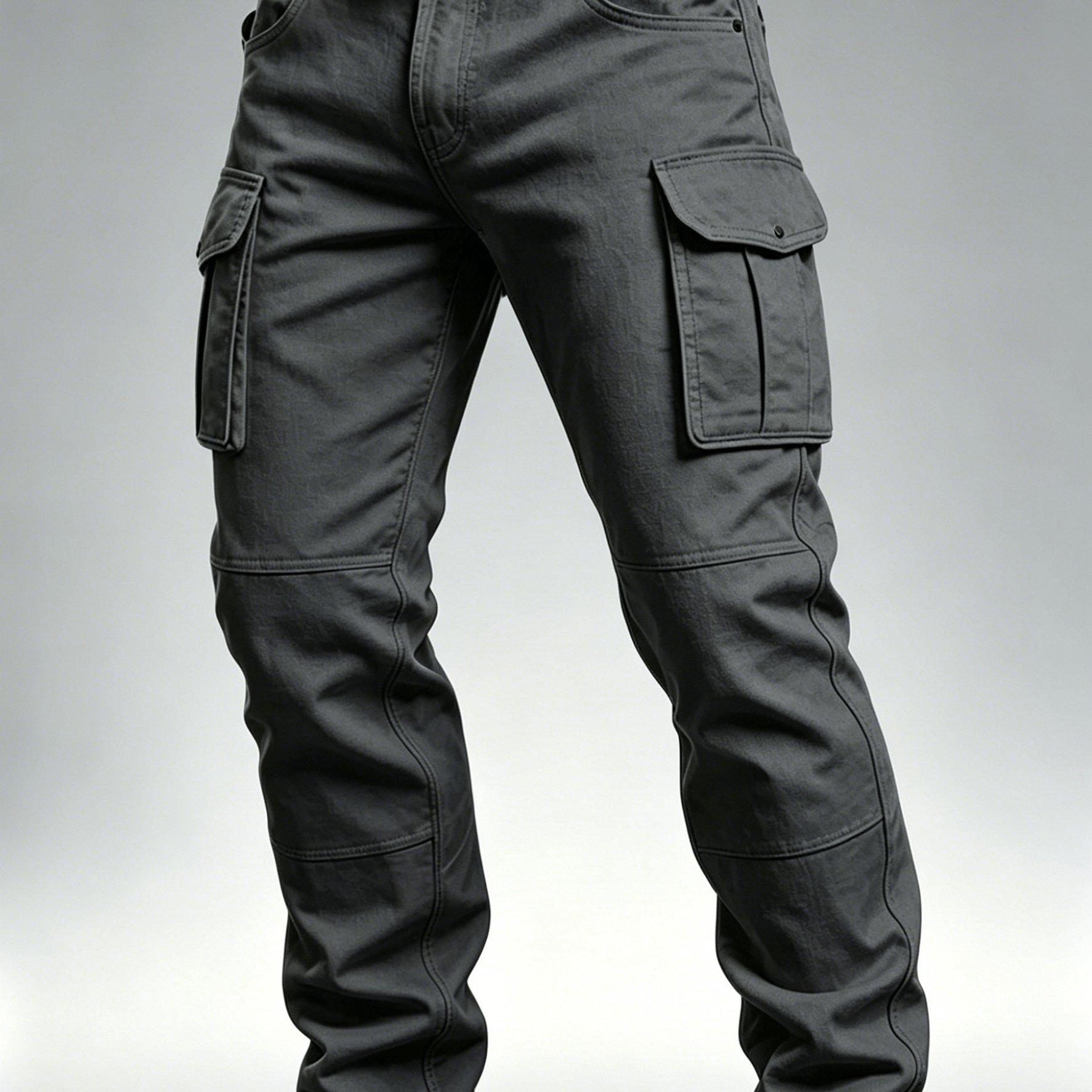 Image of Men's Overalls, Optional, Casual Straight Tactical Multi-pocket Overalls Style Outdoor Daily Loose Leggings