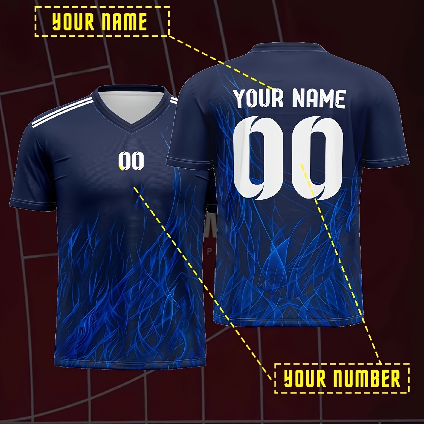 TEMU Custom Team Name And Number Football Jersey - Fans, Sports Apparel