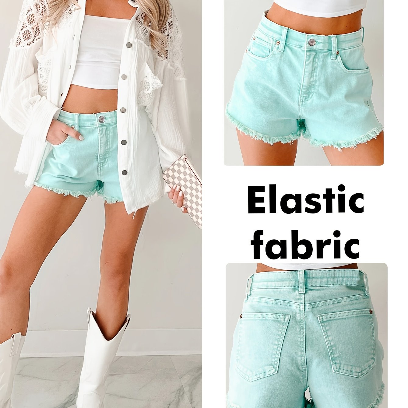 Image of 2026 Spring/summer New Casual, Elegant, Versatile + Fashionable , Elastic Fabric, Three-dimensional Tailoring, Suitable For Daily And Casual Wear, Suitable For Dx2511-d37 Denim Shorts
