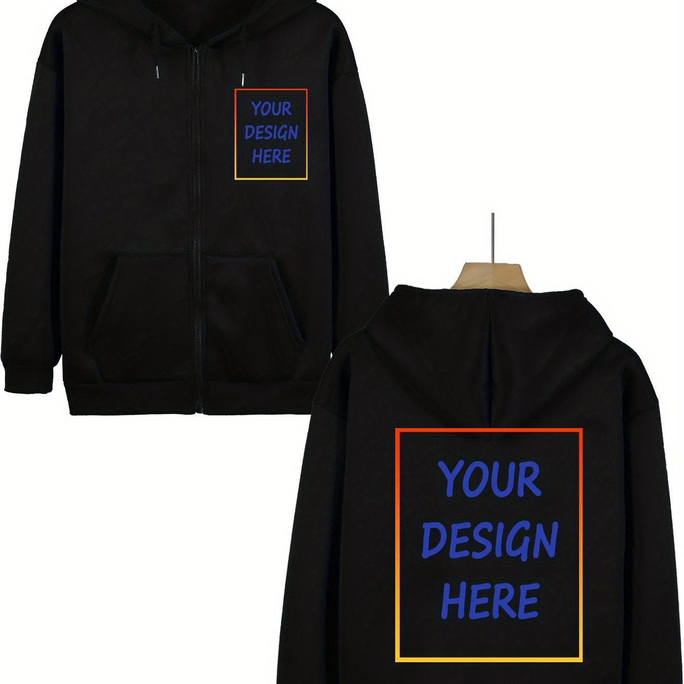 TEMU Custom Women's Casual Hooded Sweatshirt With Drawstring, Essential Korean Long-sleeve Hoodie With Pockets For Women