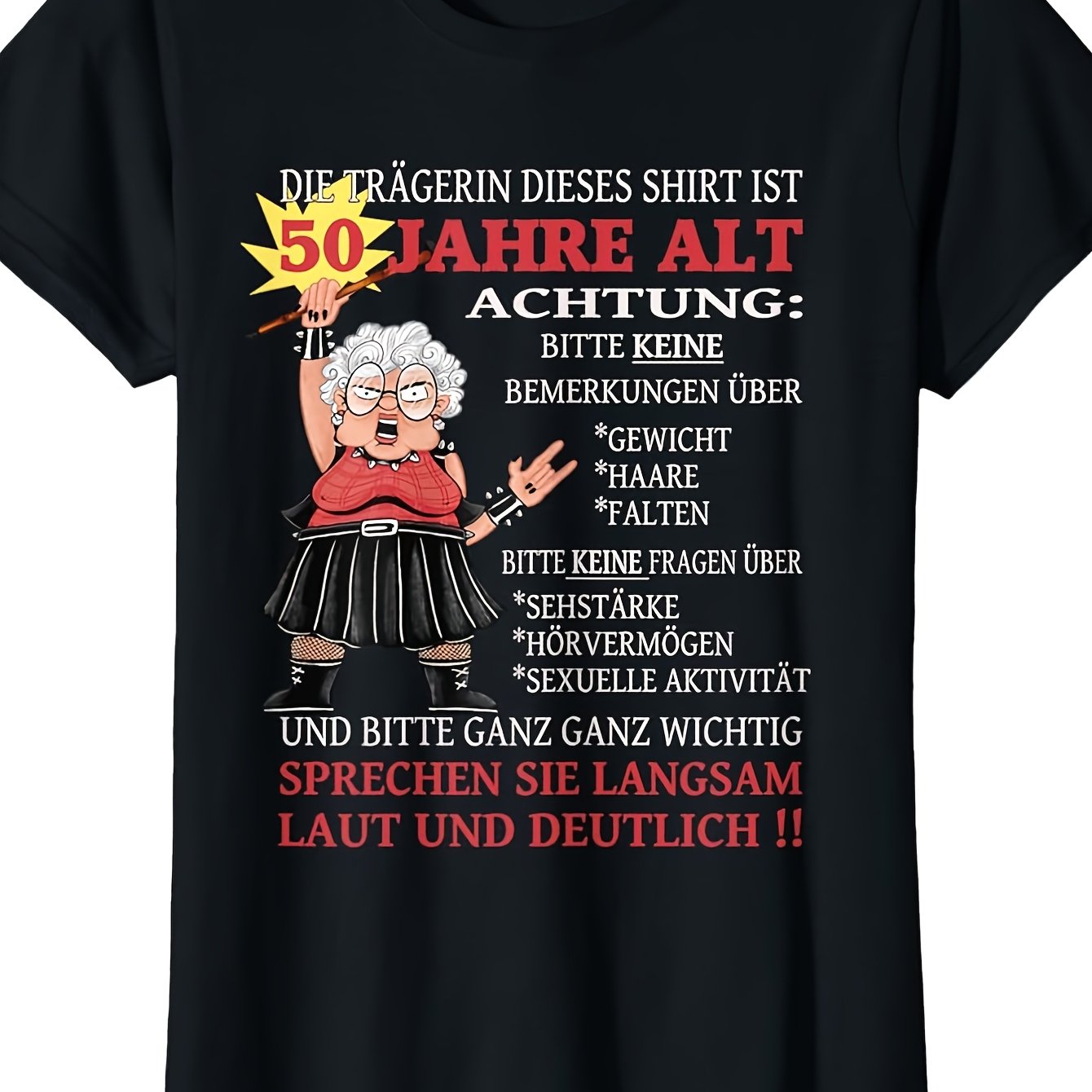 50th Birthday Celebration Graphic T-shirt Funny Milestone Print Top For Women Birthday Theme Comfortable Fabric For Birthday Parties And Daily Casual Festive Wear