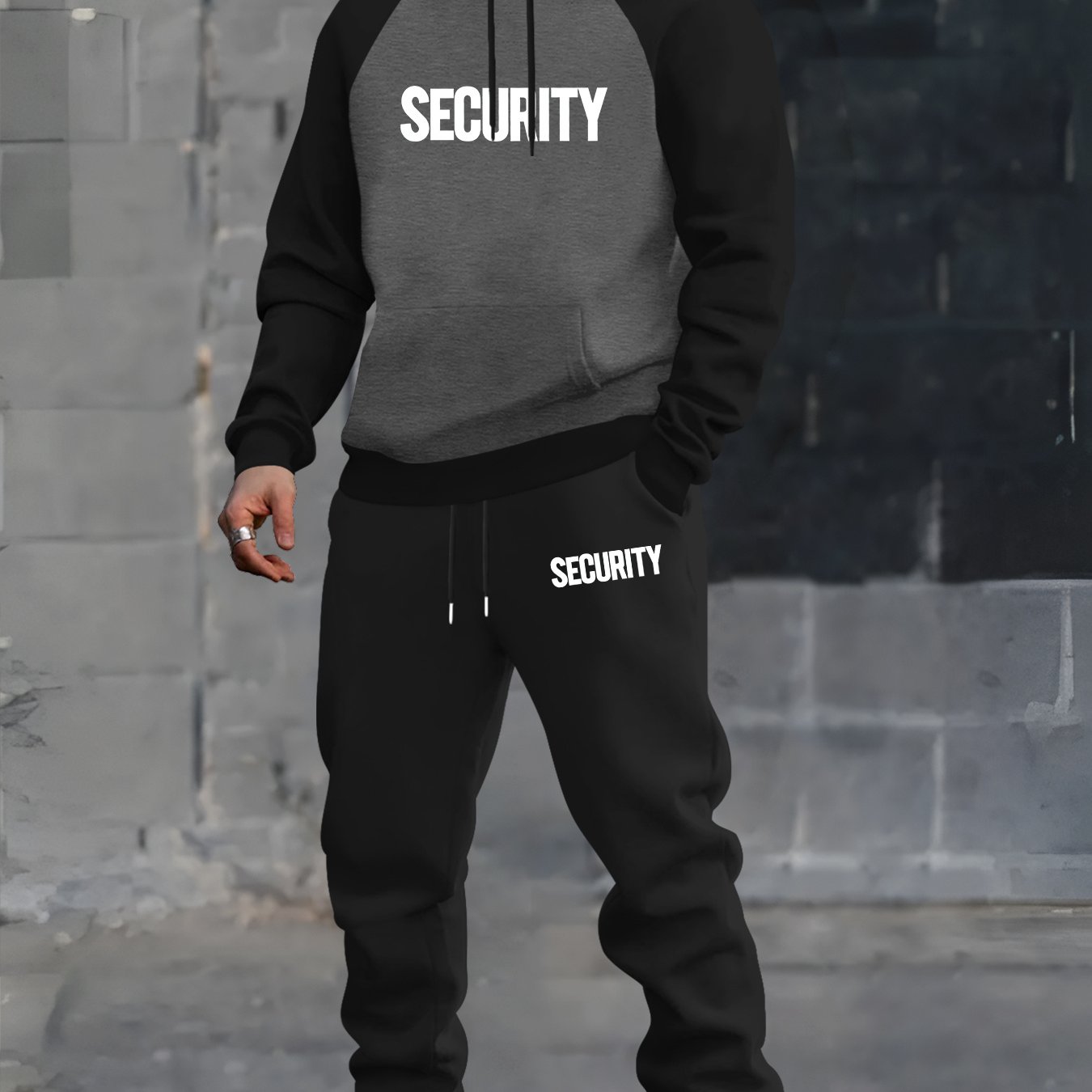 TEMU Men's Casual Sports Hoodie Set With Raglan Sleeves, Featuring A Thickened Design Stylish And Versatile