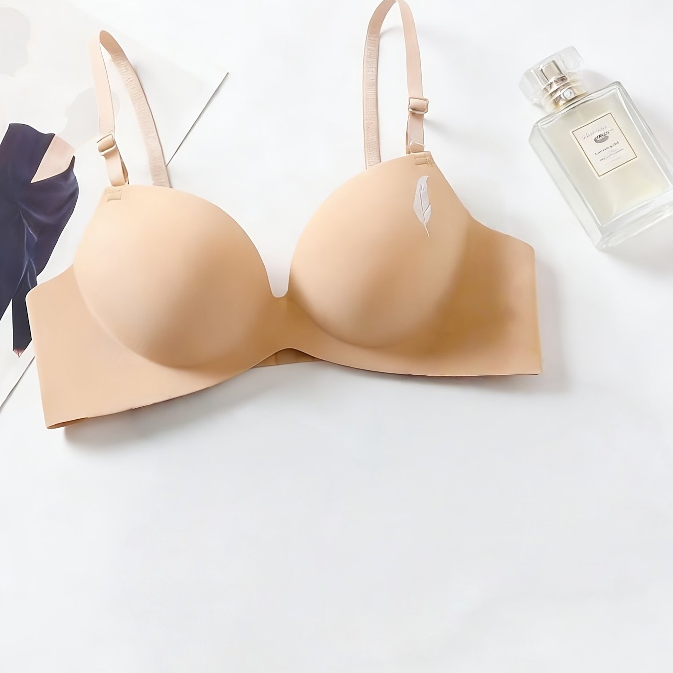 TEMU 여성용 푸쉬업 브라, 심리스 편안한 란제리, 가슴 모양 향상 리프팅 디자인, 하체 처짐 방지 사이드 서포트, 팔미 패드가 있는 싱글 컵 스타일