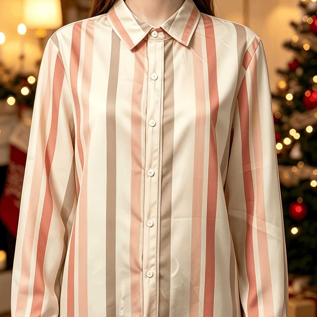 TEMU Women's Casual Long-sleeve Shirt Print Design â No Texture