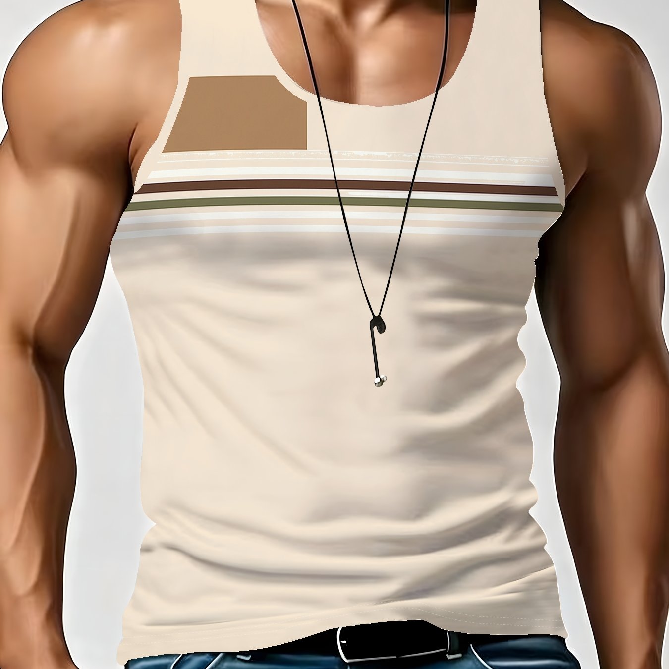 TEMU Men' Casual Tank Top, Suitable For Spring And Summer