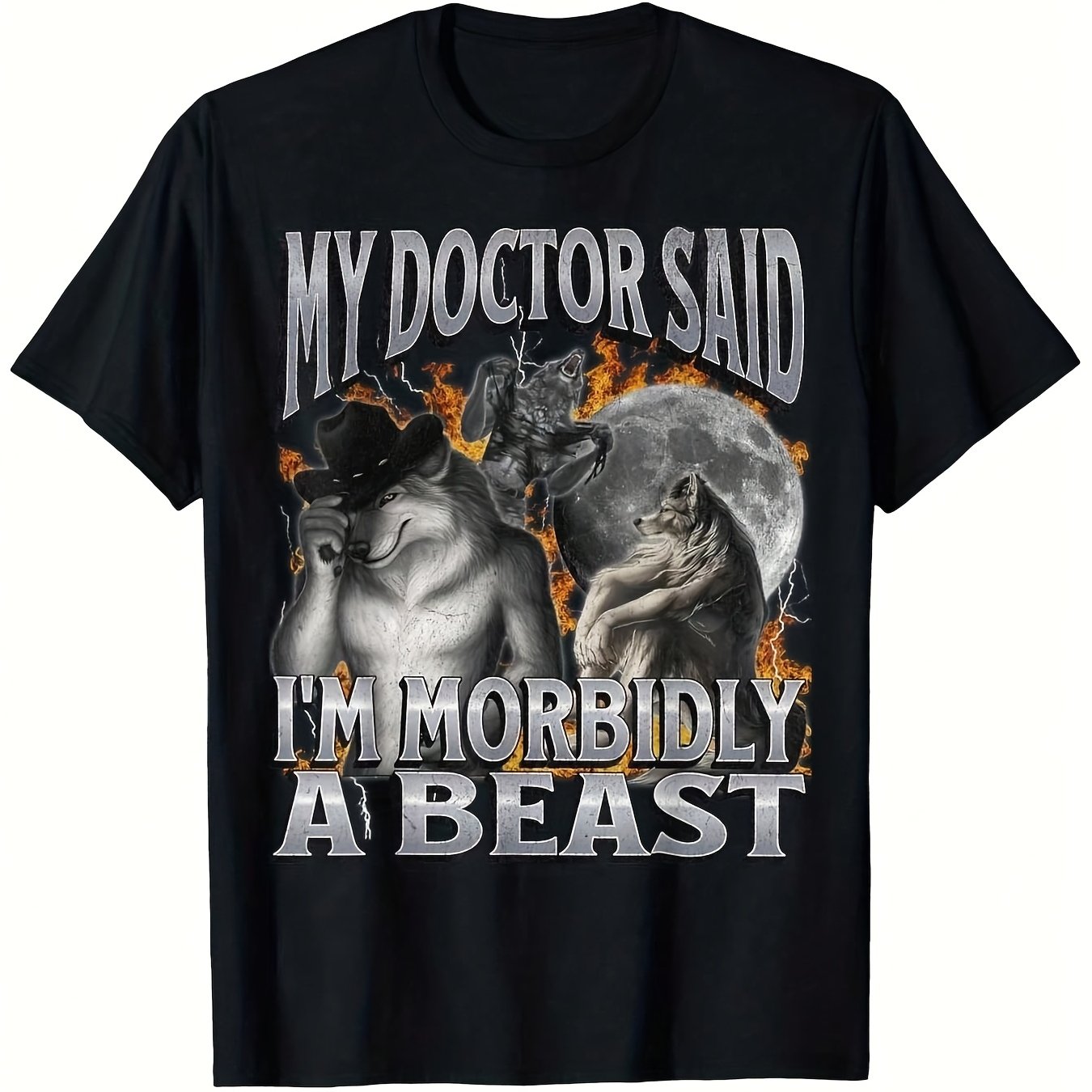 TEMU - ' Said I'm Morbidly A ' Graphic 100 Round Neck Short Sleeve Black Perfect Halloween Gift For Men S-xxxxxl-unisex Holiday Gift Casual Outing