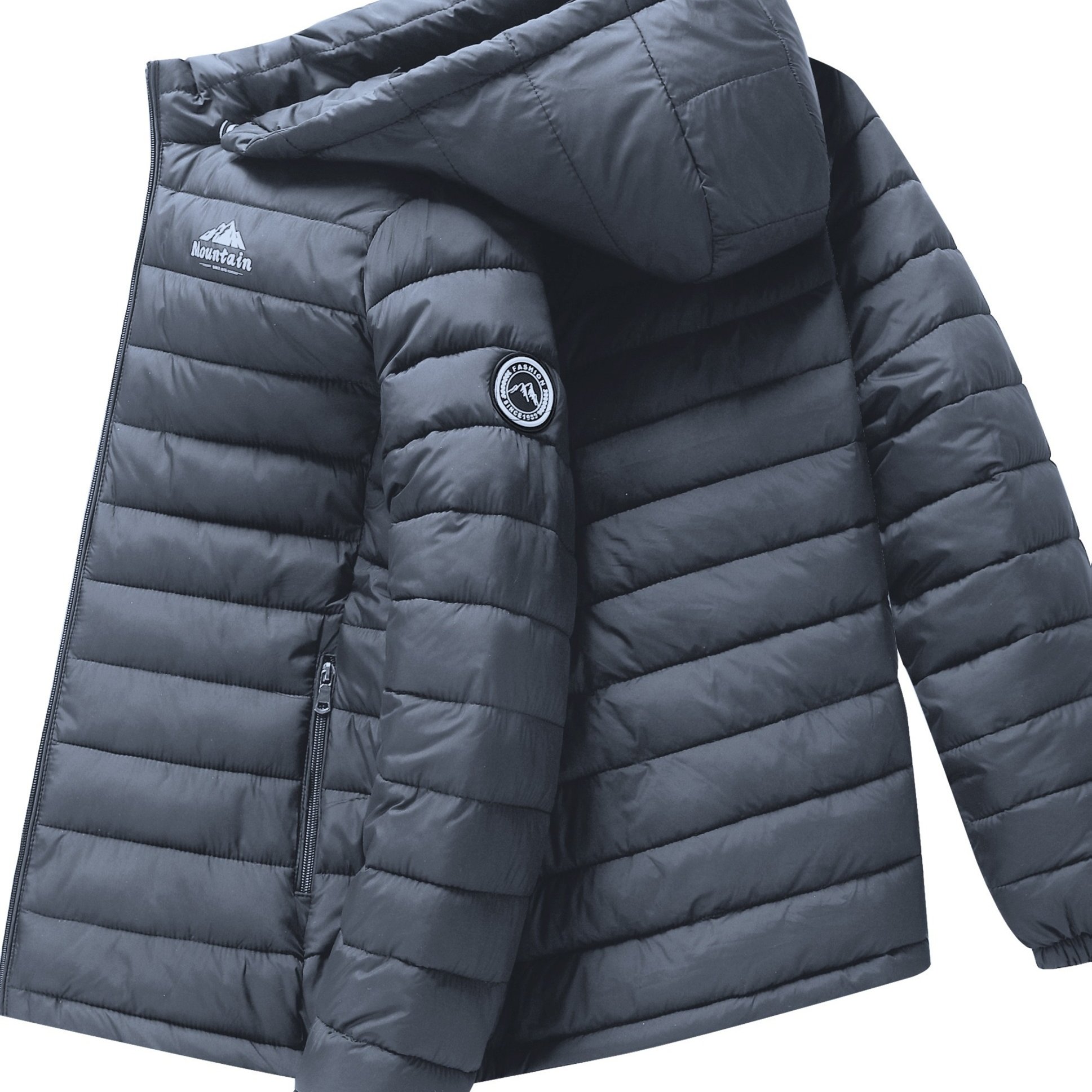 Men's winter Windproof warm Jacket hooded and detachable casual jacket, Men's Fashionable Quilted, Machine Washable - Heavy-Duty Cold Weather Coat, Men's Winter Outdoor Activities Slightly High Quality Jacket High Quality Business Black Jacket.