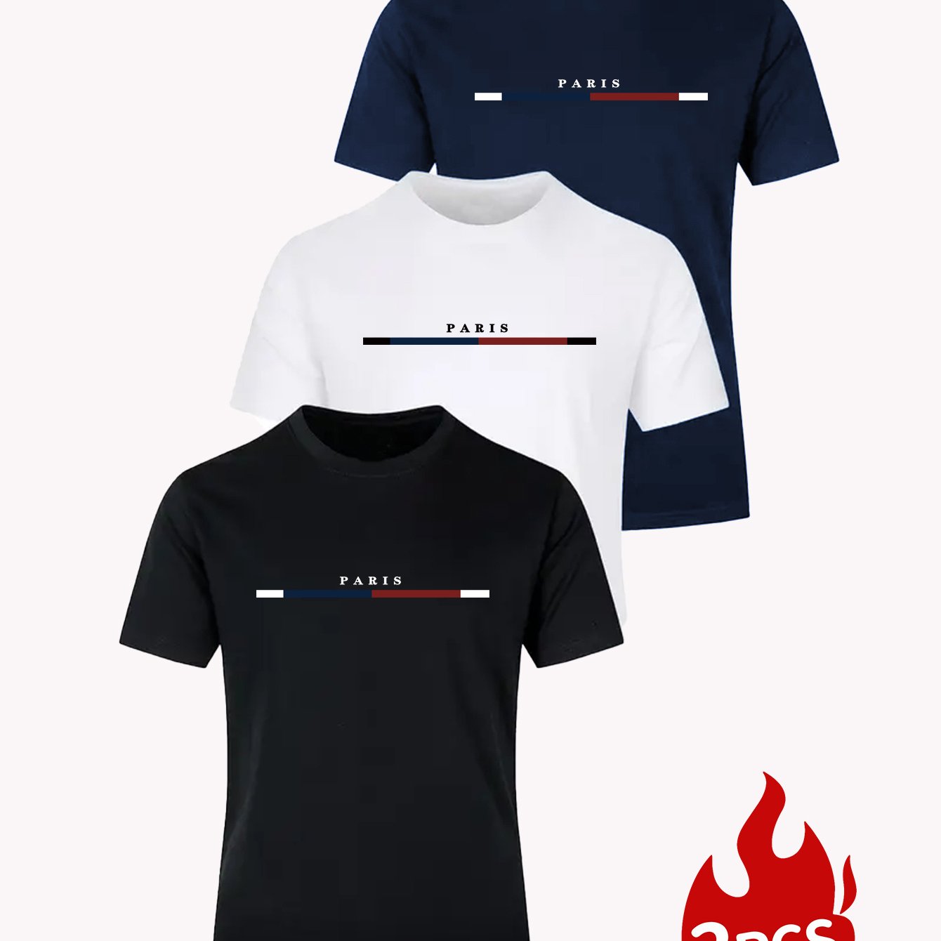 TEMU Obm Starry Fit Short Sleeve T-shirt Set Of 3 â Breathable And Versatile Essentials For Everyday Wear