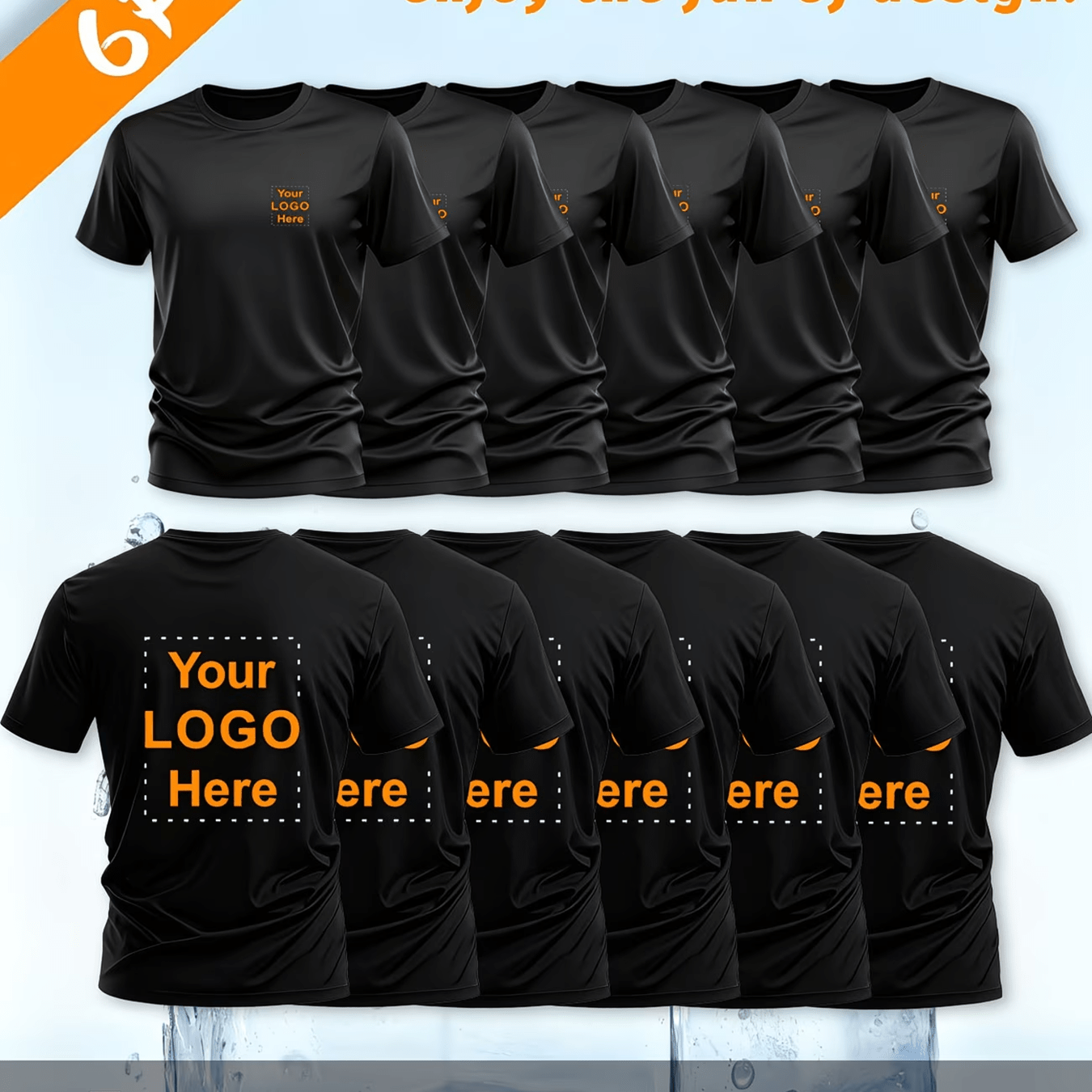 TEMU 6pcs Men's T-shirts, Personalized Customization, Photo Customization, Workwear Customization, Team Building Apparel Customization, Parent-child