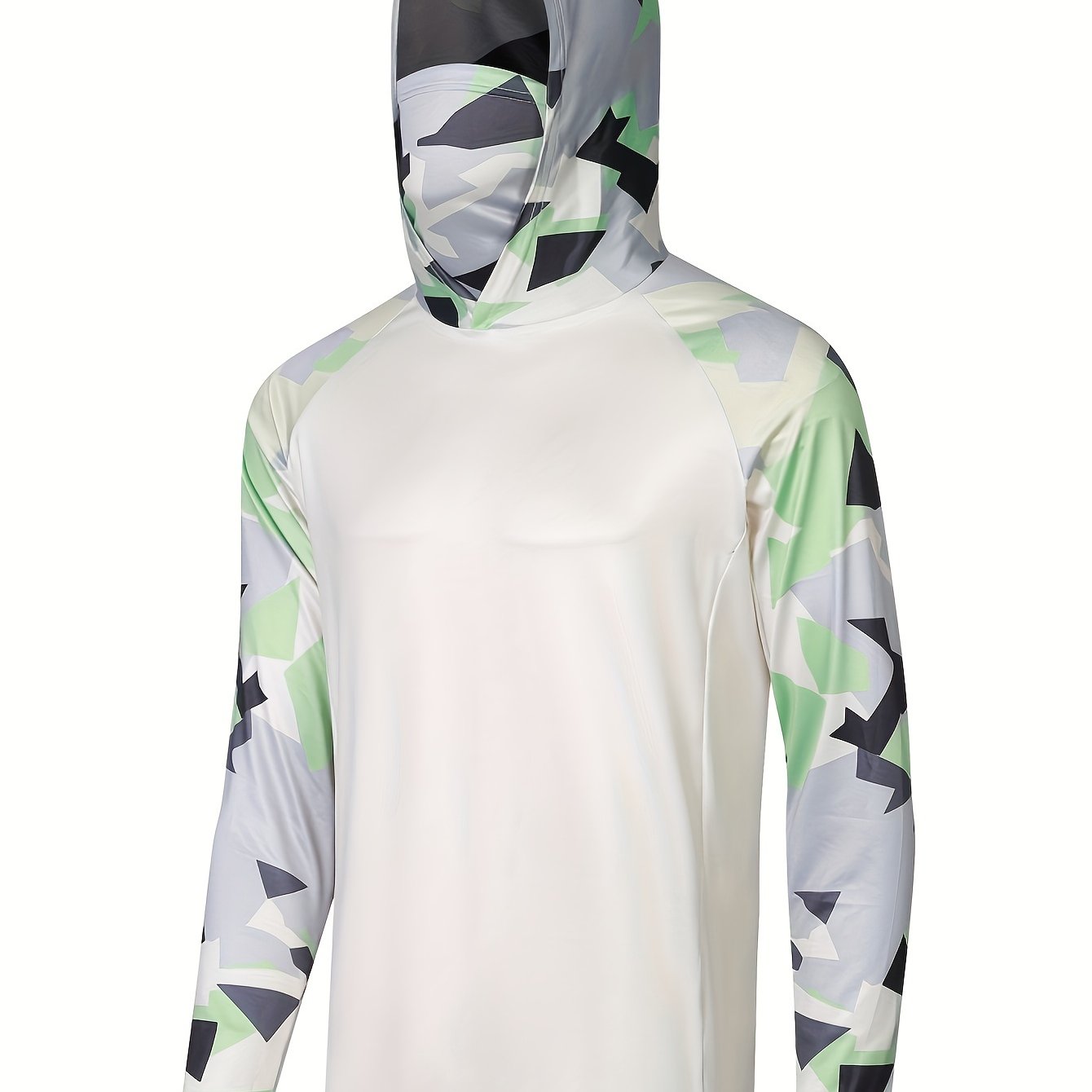 Men's Camouflage Upf 50+ Sun Protection Hoodie Mask Long - Temu