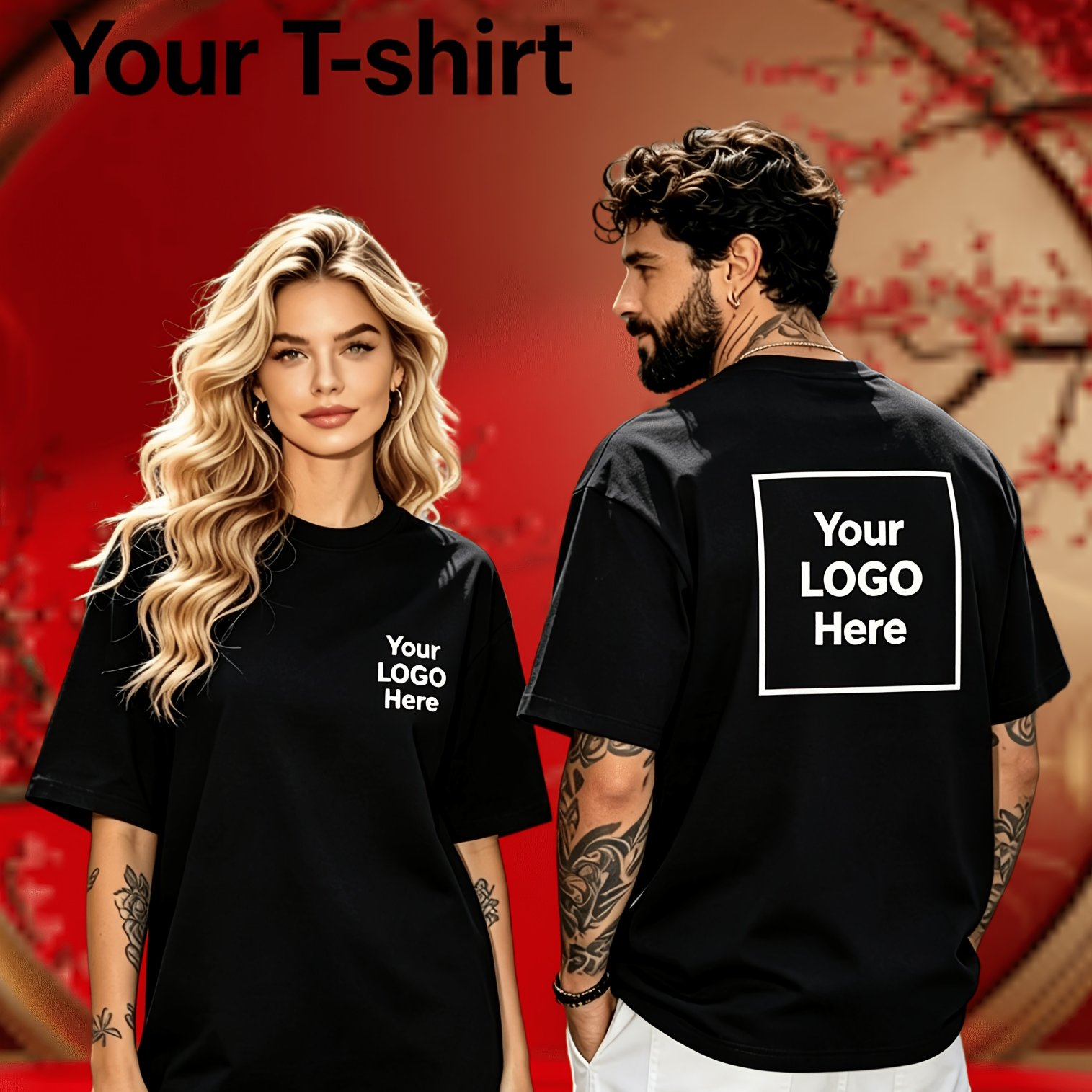 TEMU Custom T-shirt With Your Own Photo - Selfie, Soft And Breathable Fabric, Casual Round Neck Short Sleeve, Ideal Gift For Men And Women, Couple