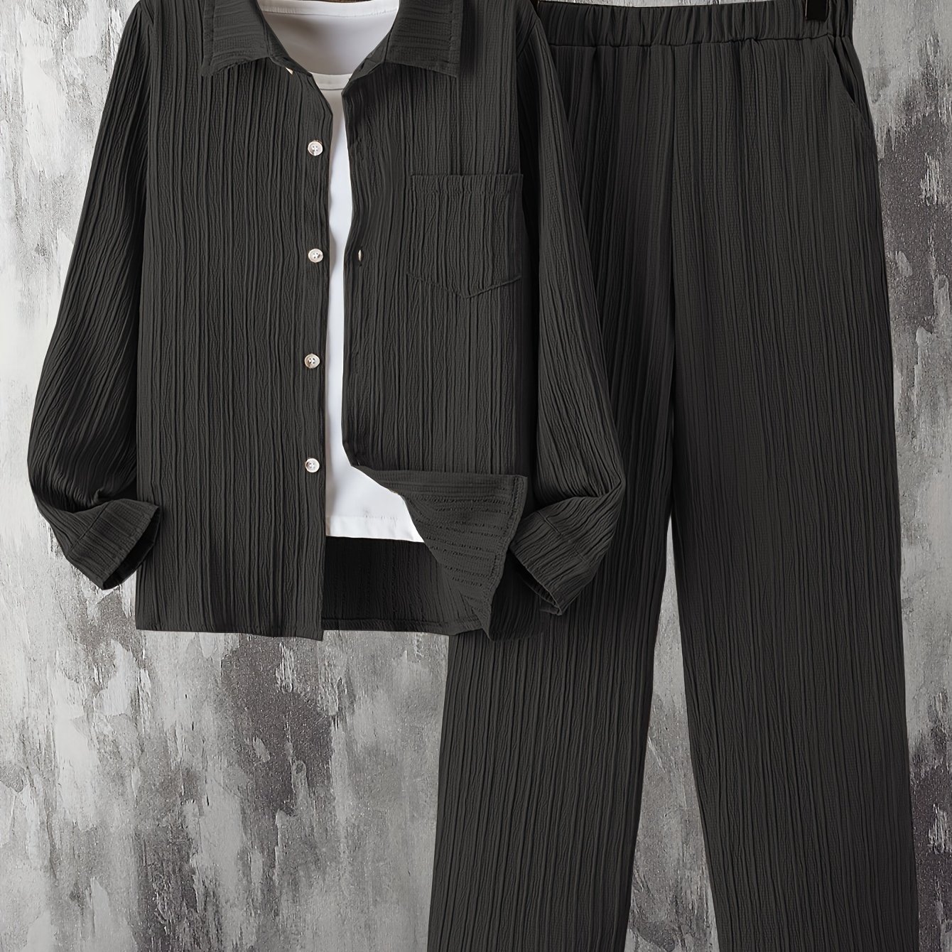 Image of Boys' Striped Wave Shirt Set, For Outdoor